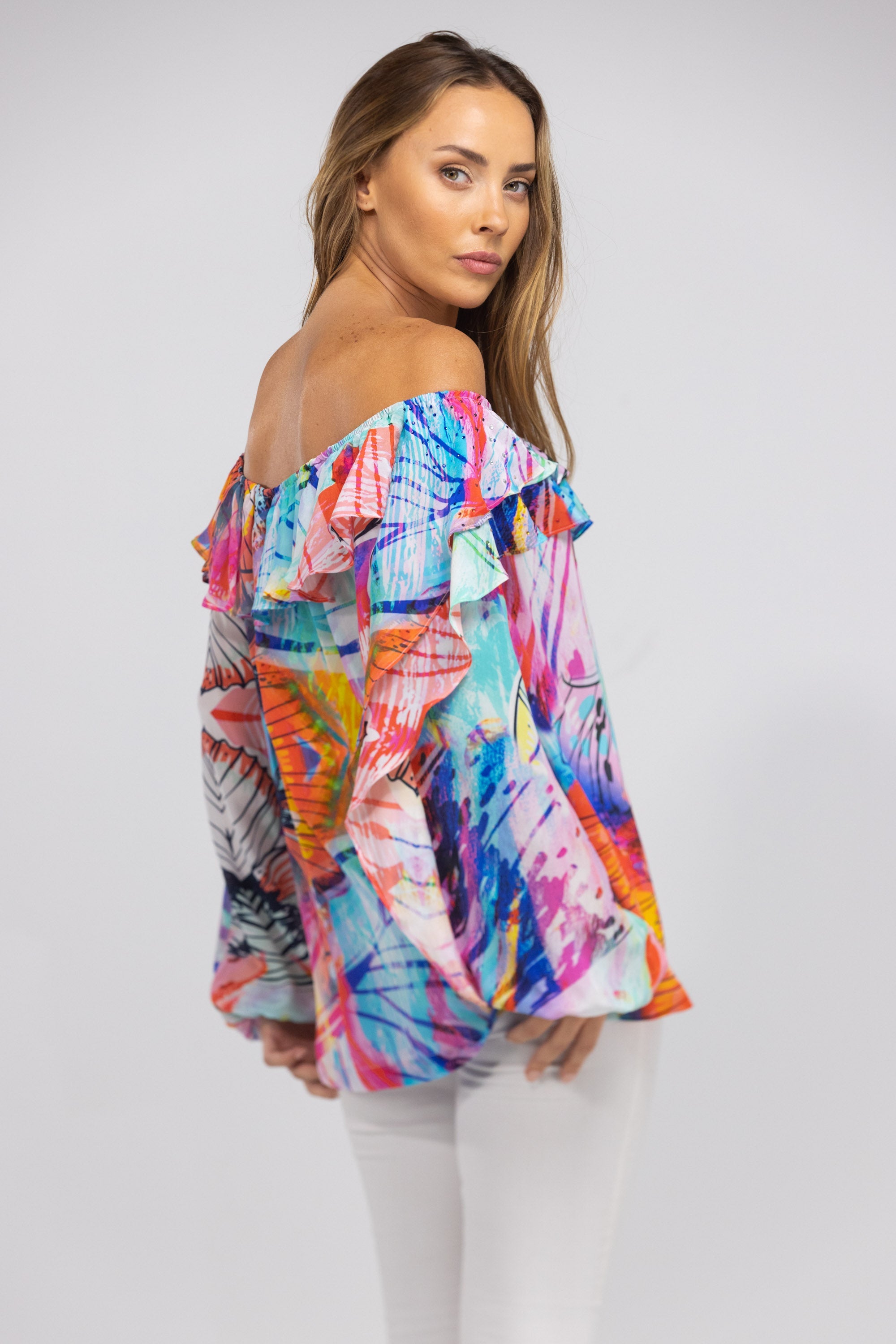 CANBERRA - FLAMENCO TOP 100% Silk - TheSwankStore
