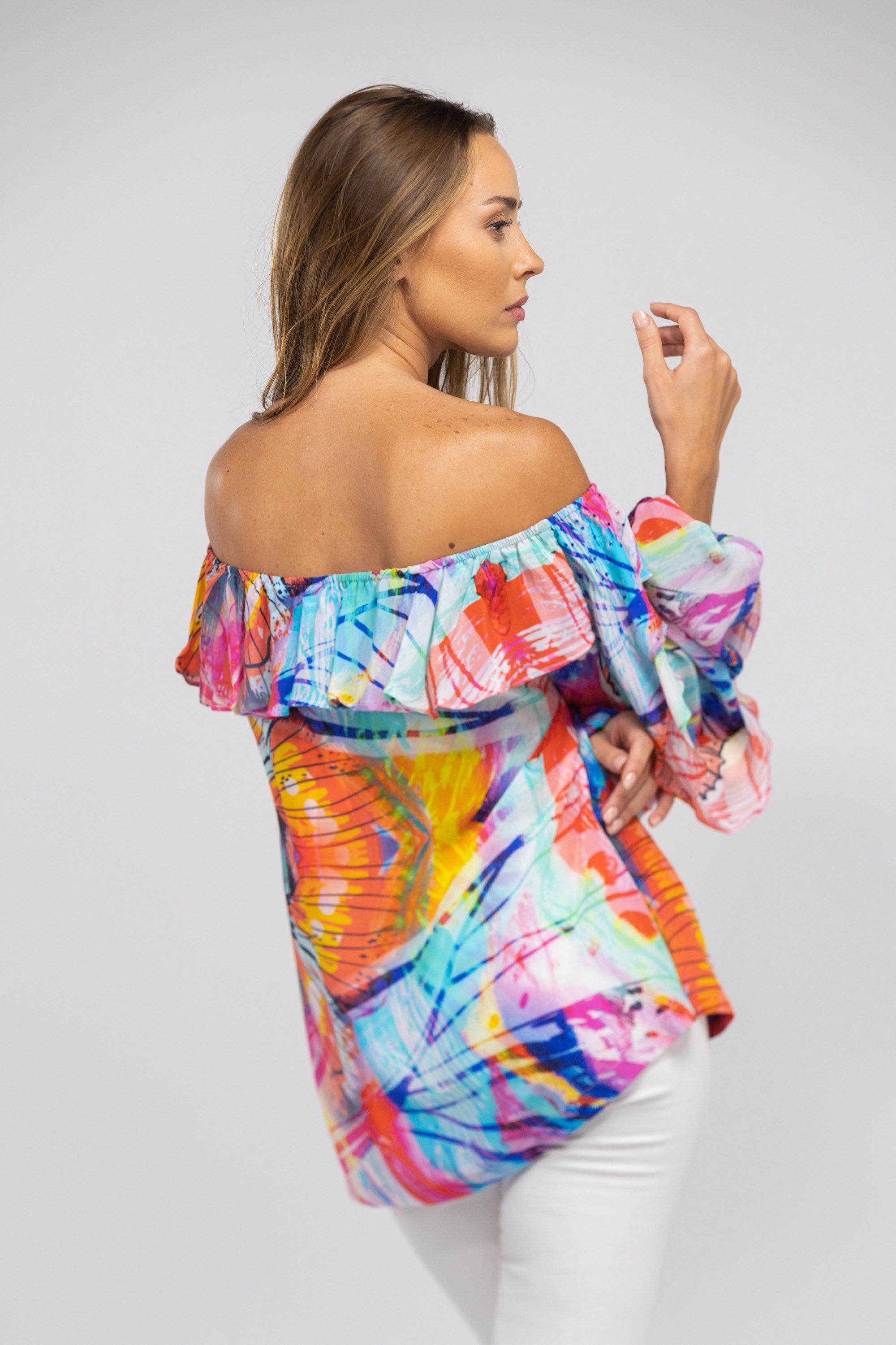 CANBERRA - FLAMENCO TOP 100% Silk - TheSwankStore