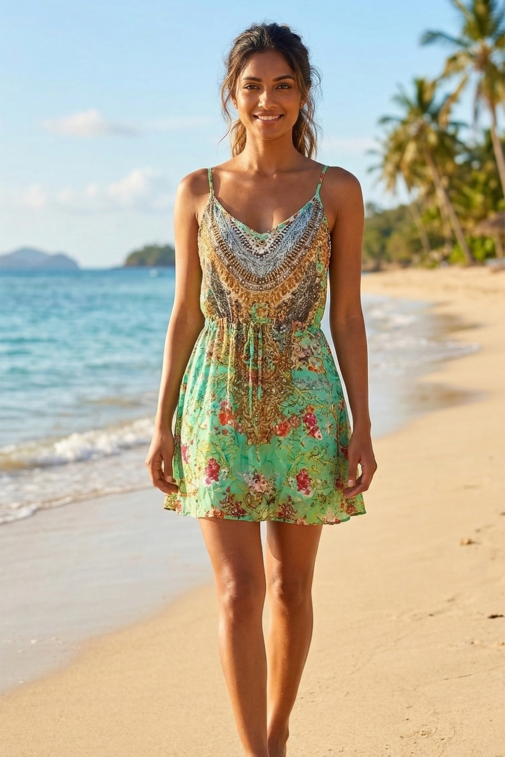 CHARTRUESE - FLIRT DRESS 100% Silk - TheSwankStore