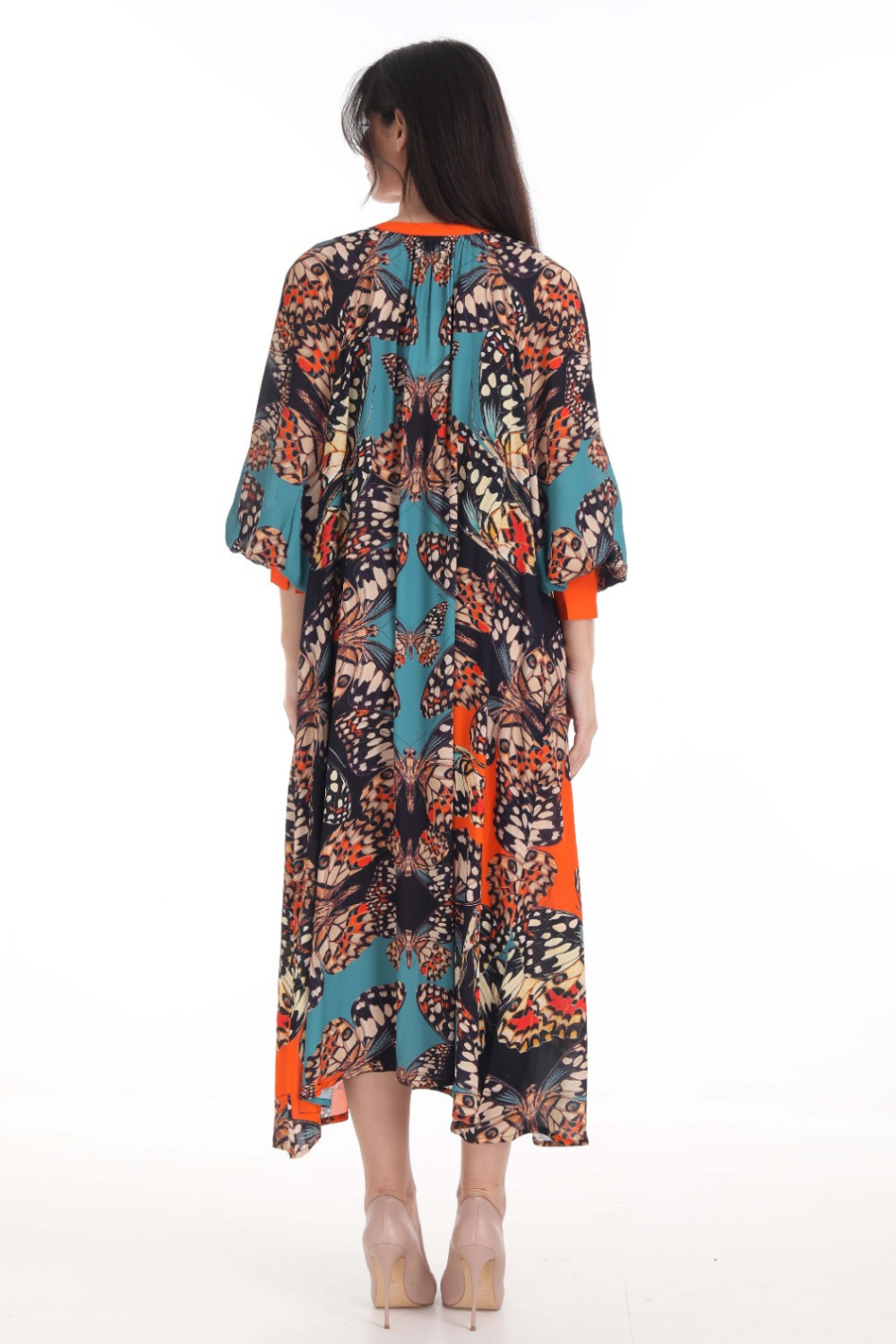 Back view of the Bondi Resortwear Corasone Cynthia Long Tunic highlighting its refined resort wear silhouette