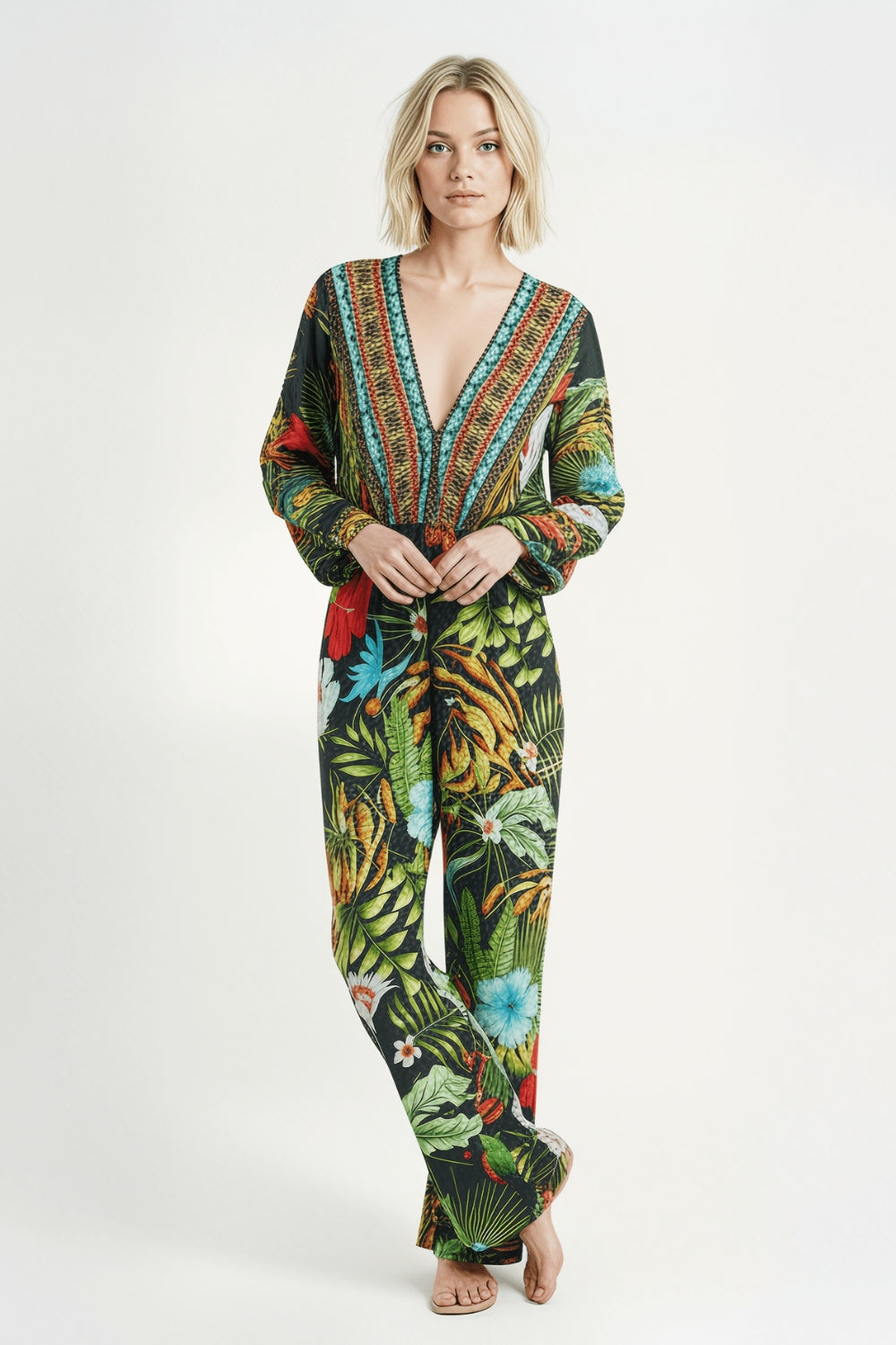 DARWIN - LUXE JUMPSUIT 100% Silk (Size - XL/XXL) - TheSwankStore