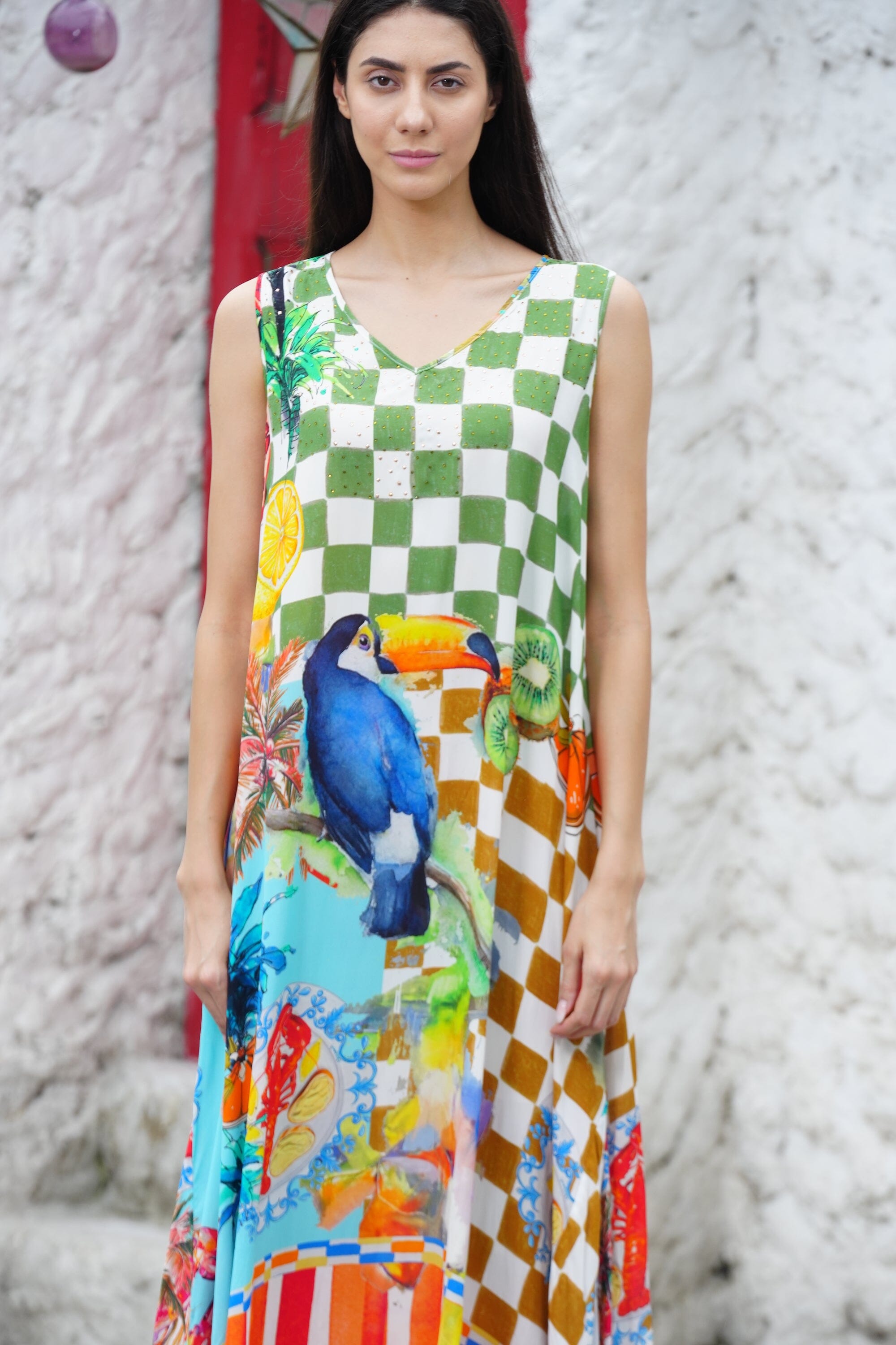 LUCCIANO - SLEEVELESS MAXI DRESS MAXI DRESS TheSwankStore 