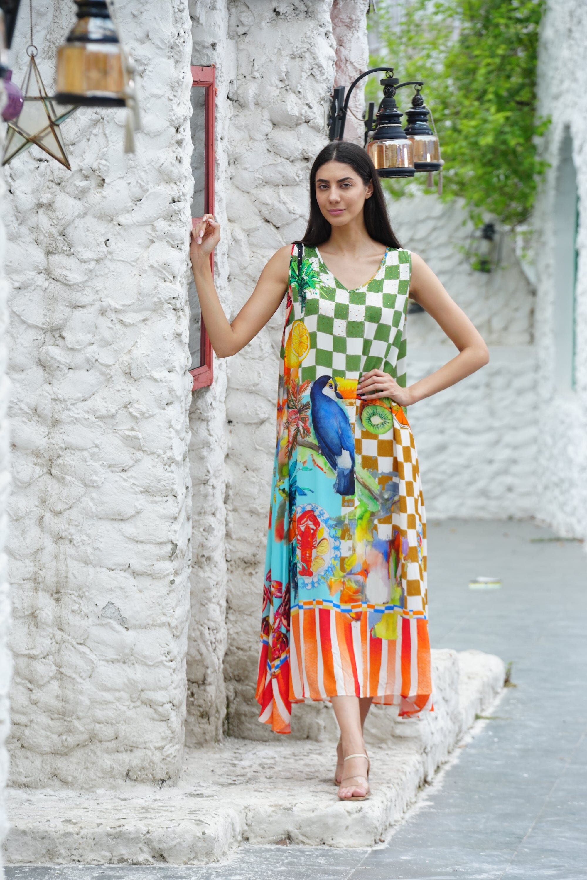 LUCCIANO - SLEEVELESS MAXI DRESS MAXI DRESS TheSwankStore 