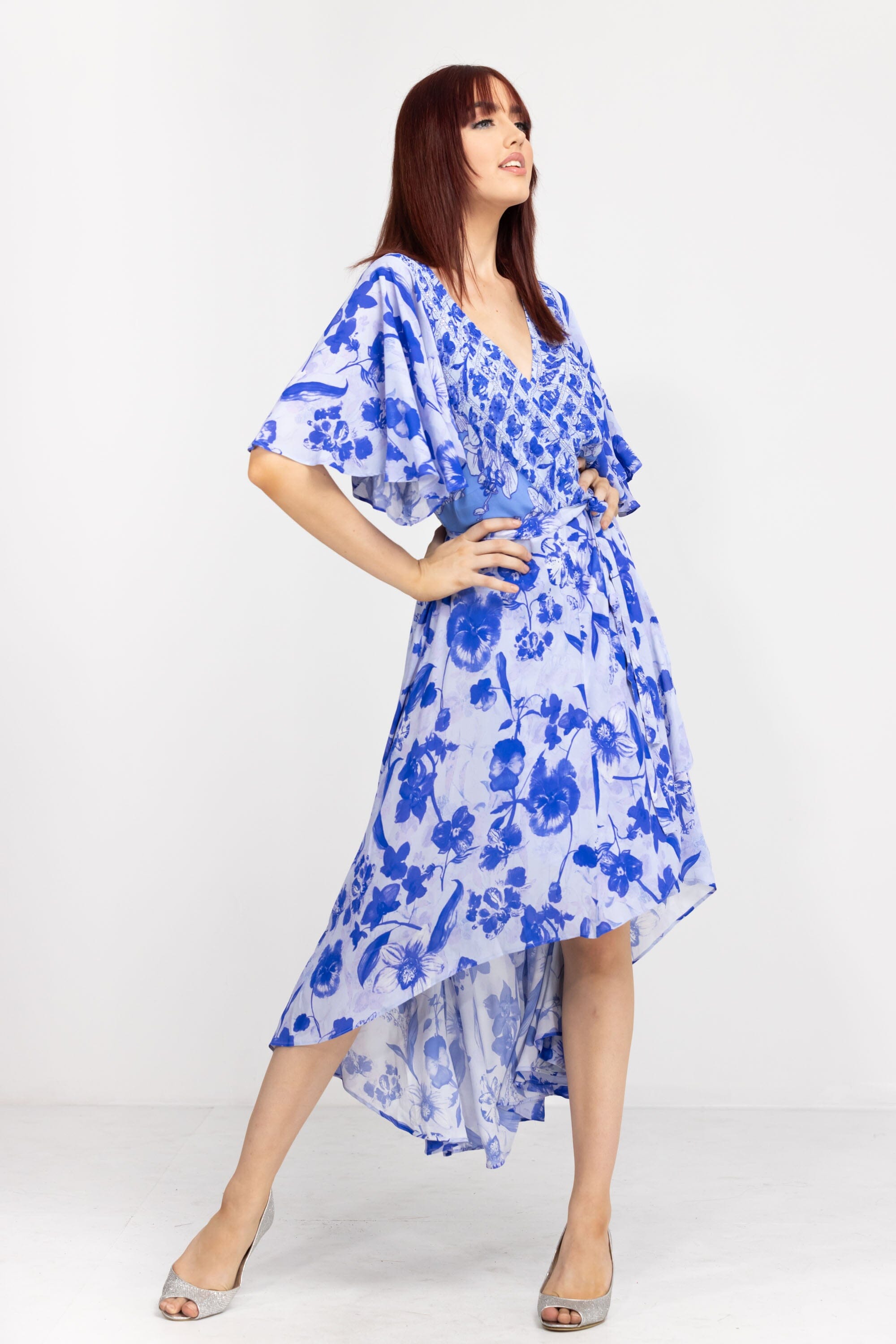 FINLANDIA - WRAP DRESS WITH SHORT SLEEVE - TheSwankStore