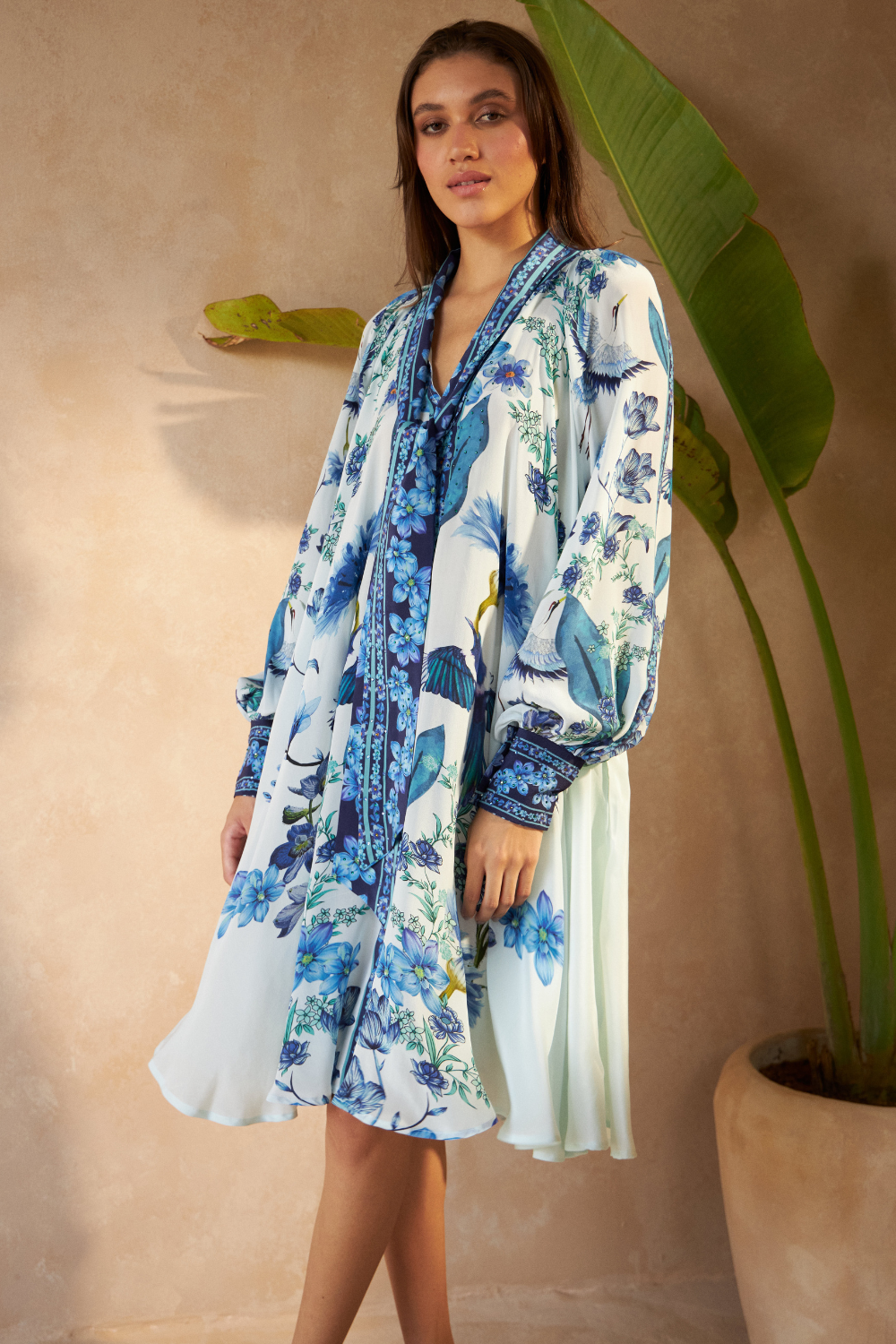 FLOWER BLUE - AMBER DRESS - TheSwankStore