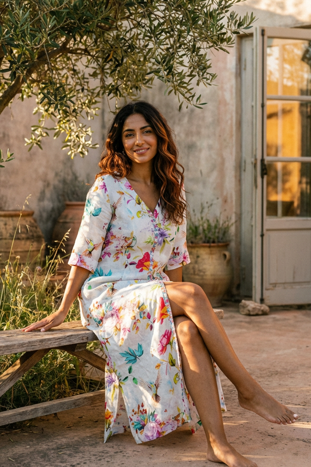 FLUER DE PARADIS - MAXI SUN DRESS - PREMIUM LINEN - TheSwankStore