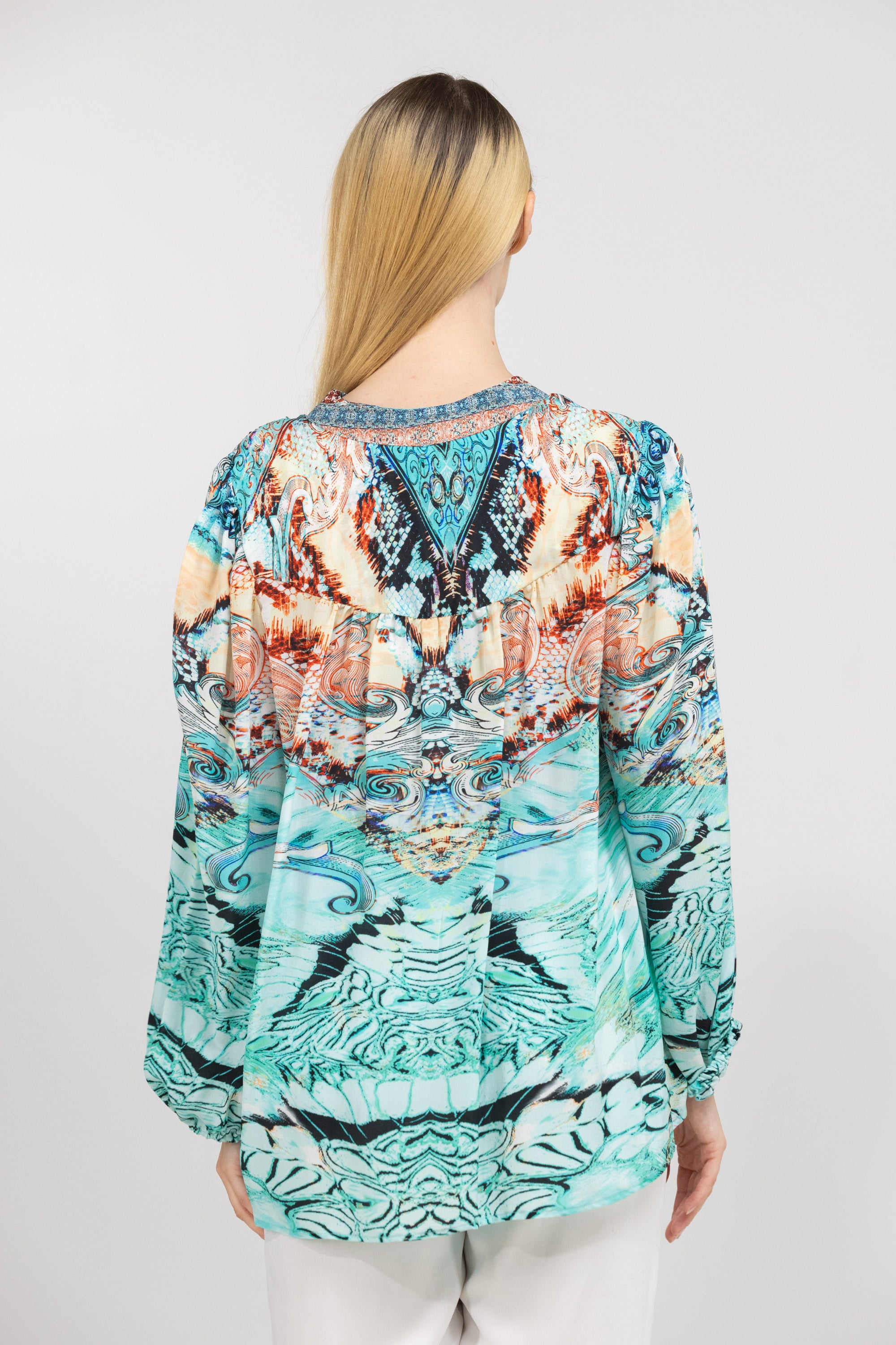 GOLD COAST - V NECK TOP 100% Silk (Size - M/L) - TheSwankStore