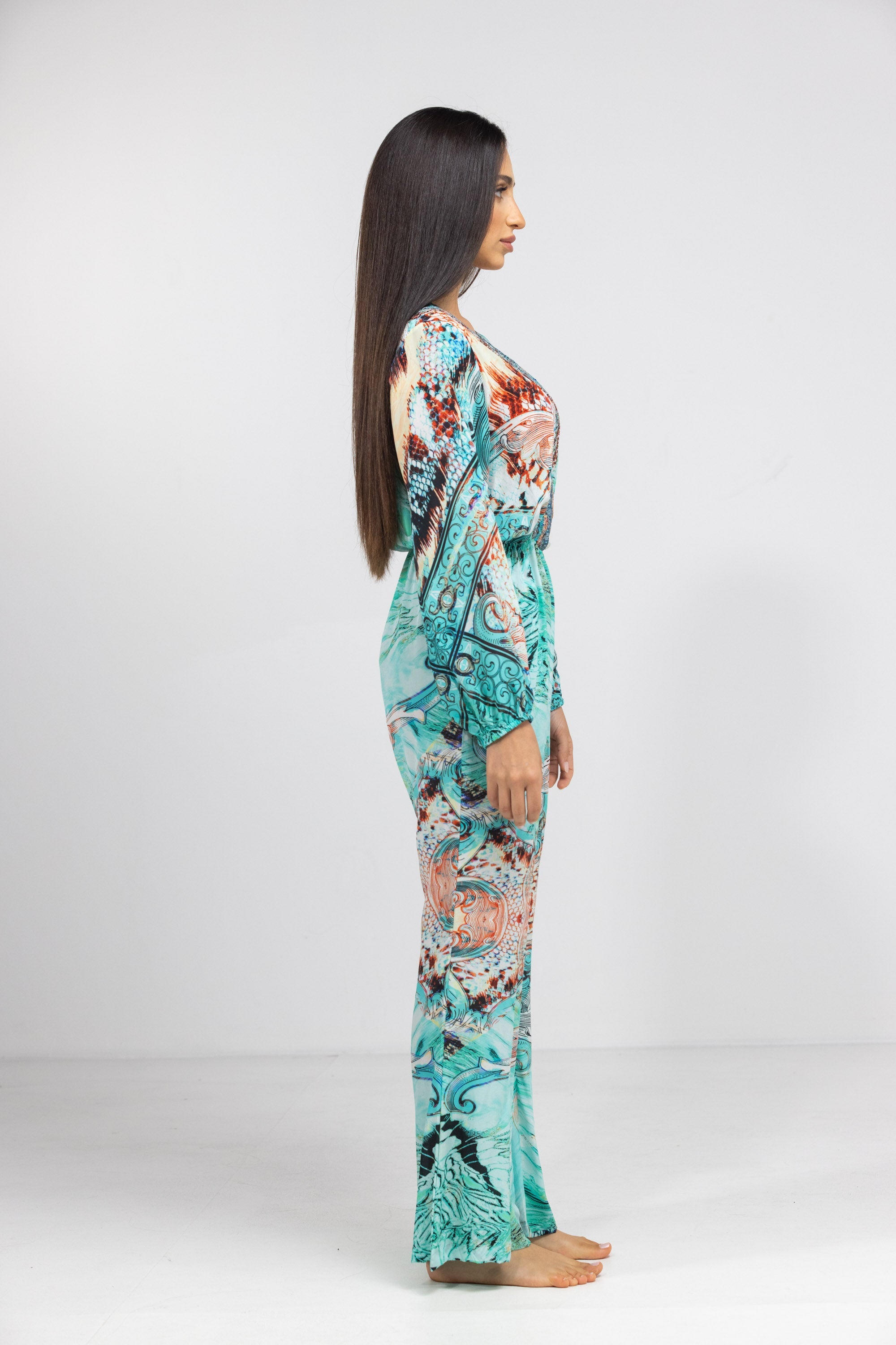 GOLDCOAST - LUXE JUMPSUIT 100% Silk (Size - XL/XXL) - TheSwankStore