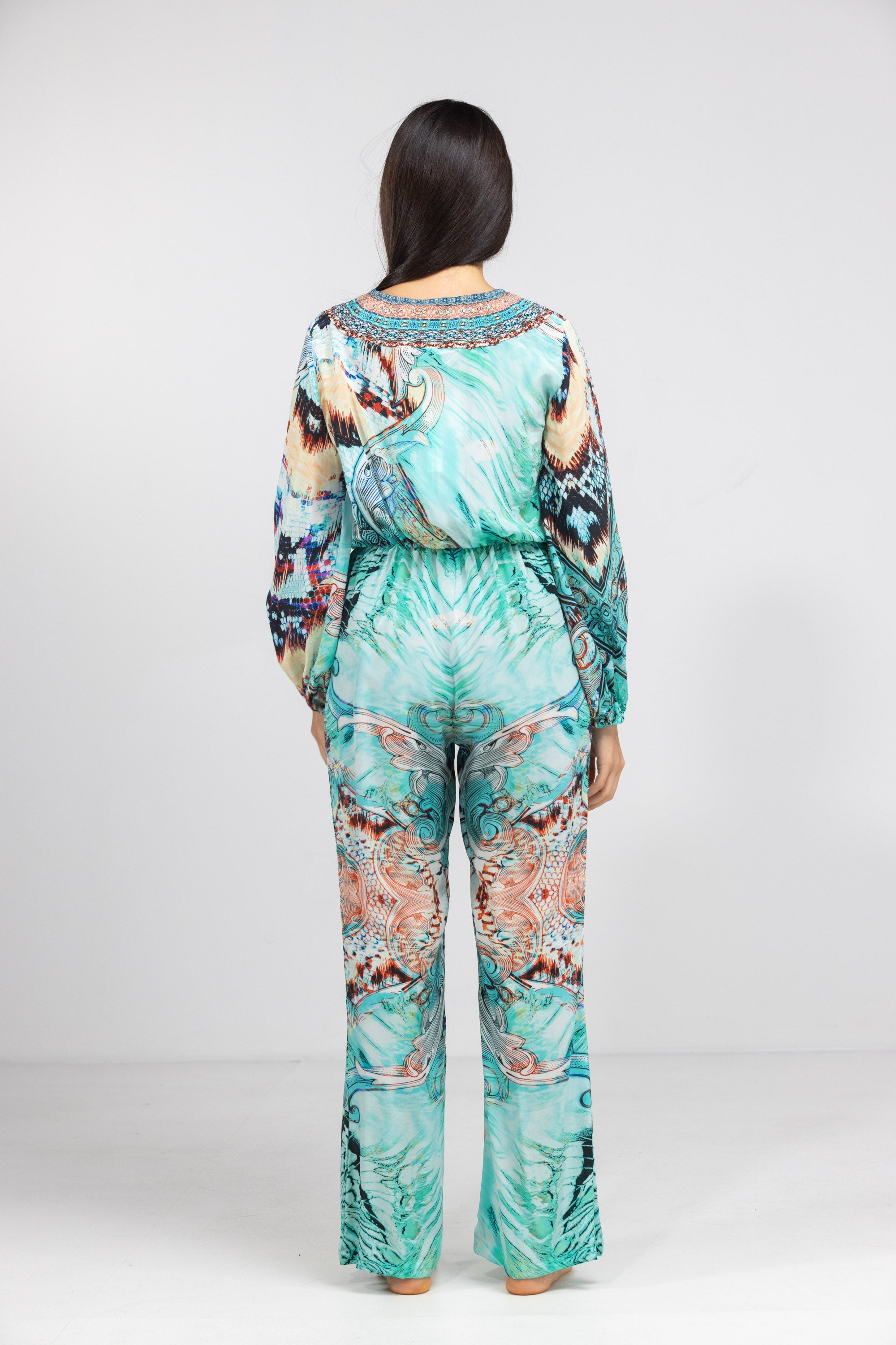 GOLDCOAST - LUXE JUMPSUIT 100% Silk (Size - XL/XXL) - TheSwankStore