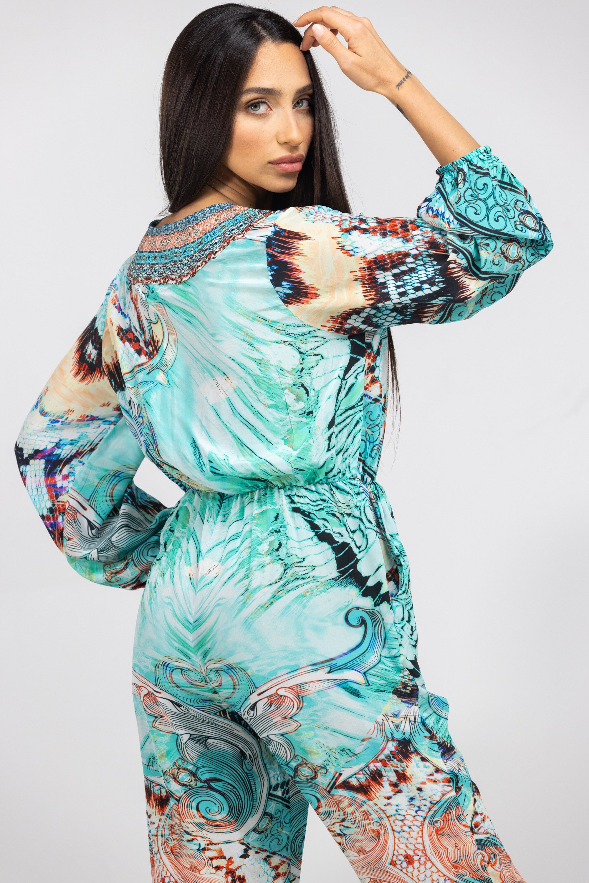 GOLDCOAST - LUXE JUMPSUIT 100% Silk (Size - XL/XXL) - TheSwankStore