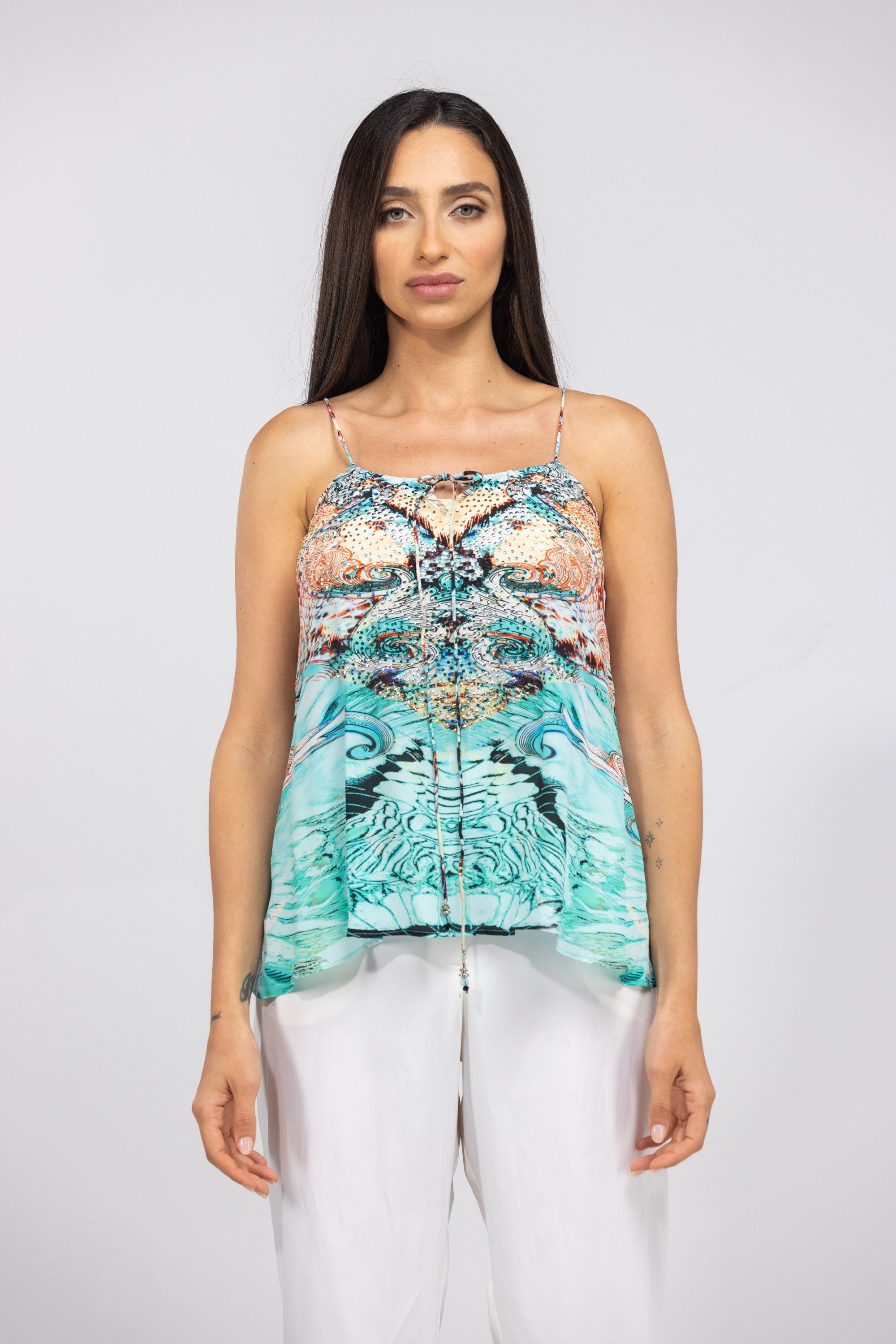 GOLDCOAST - SHOESTRING CAMI 100% Silk (Size - M/L) - TheSwankStore