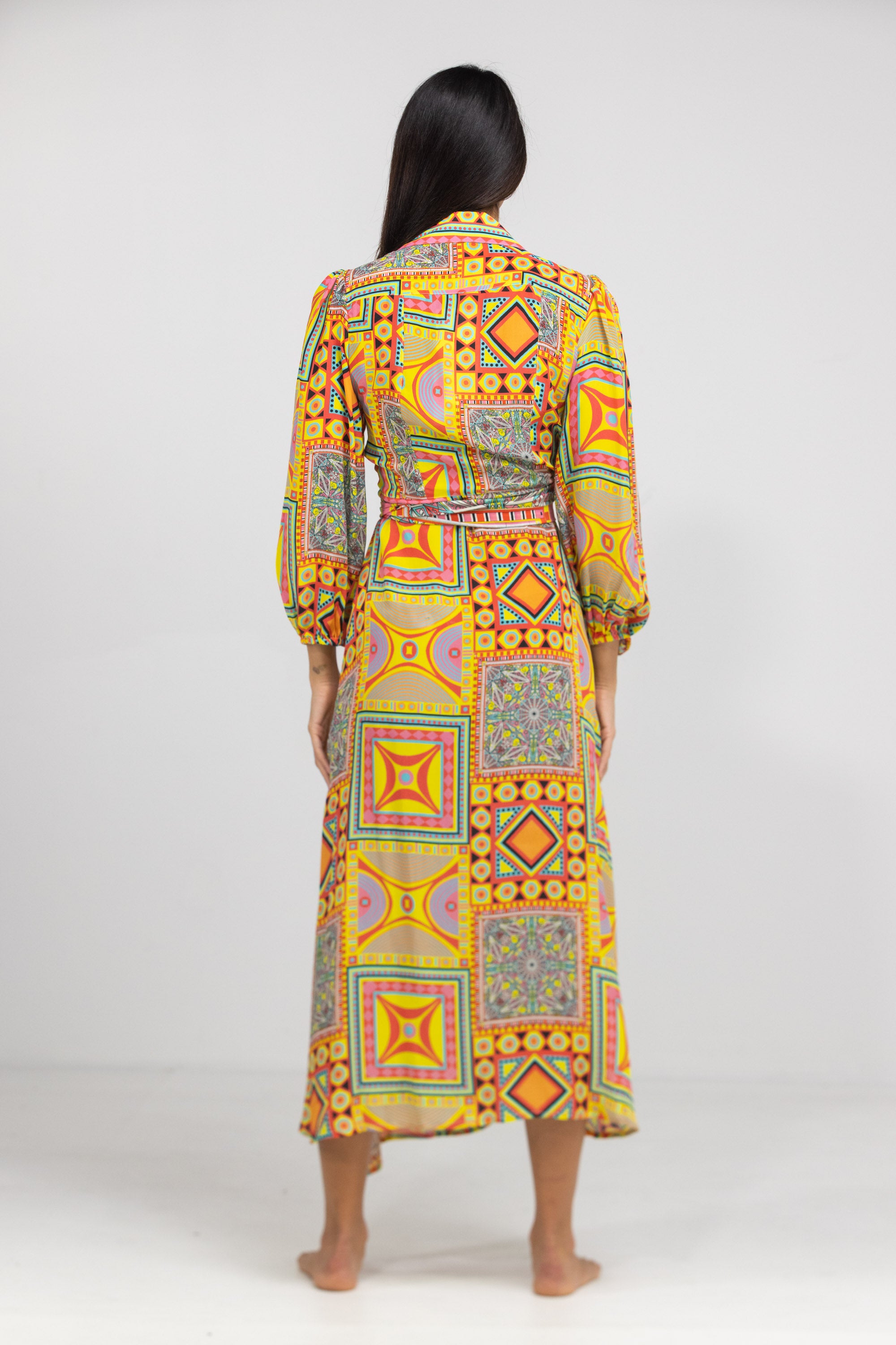 HOBART - COLLAR SHIRT DRESS 100% Silk - TheSwankStore