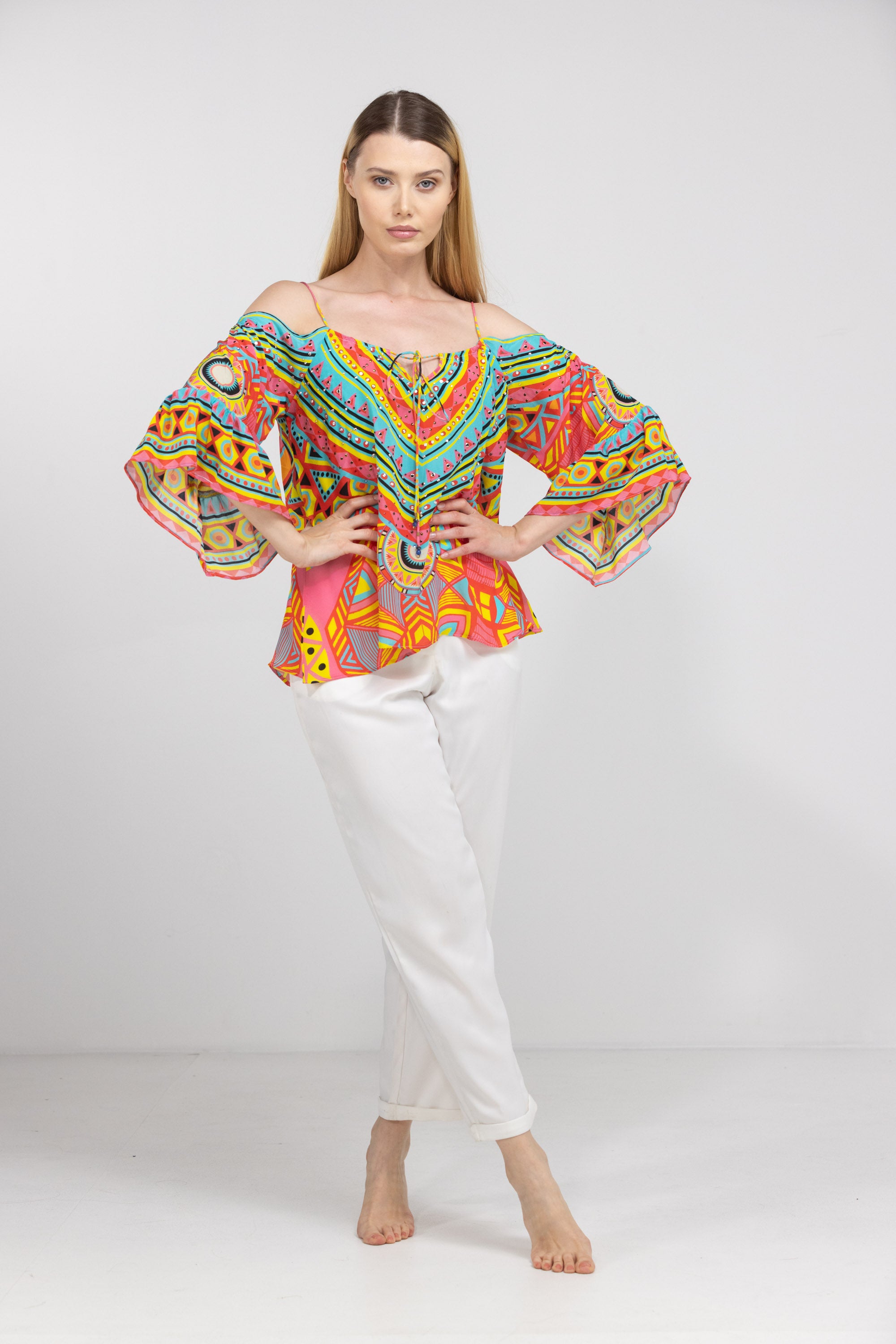 HOBART – GYPSY TOP 100% Silk - TheSwankStore