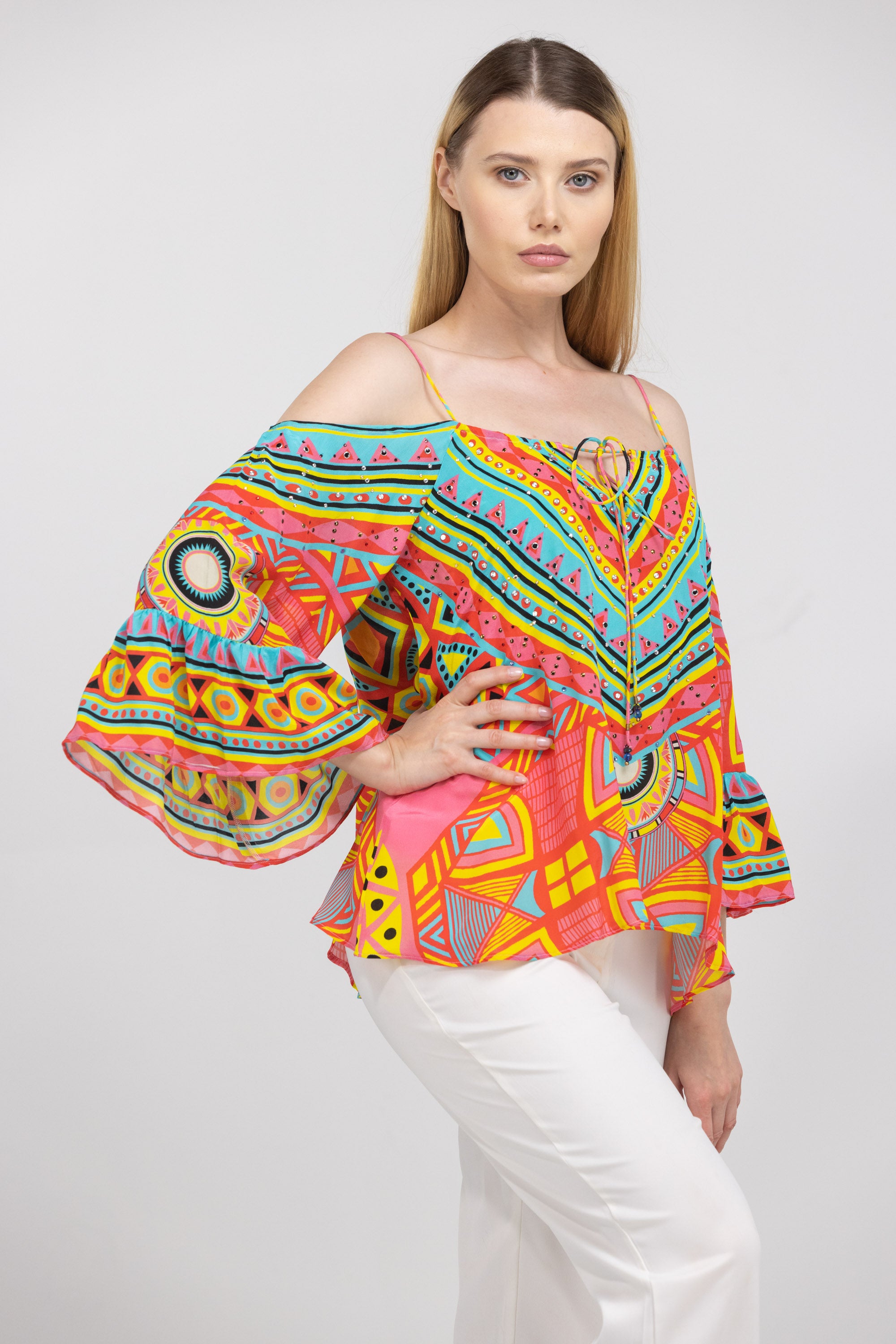 HOBART – GYPSY TOP 100% Silk - TheSwankStore