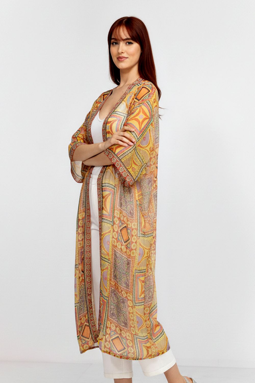 HOBART - KIMONO LONG SHRUG 100% SILK - TheSwankStore