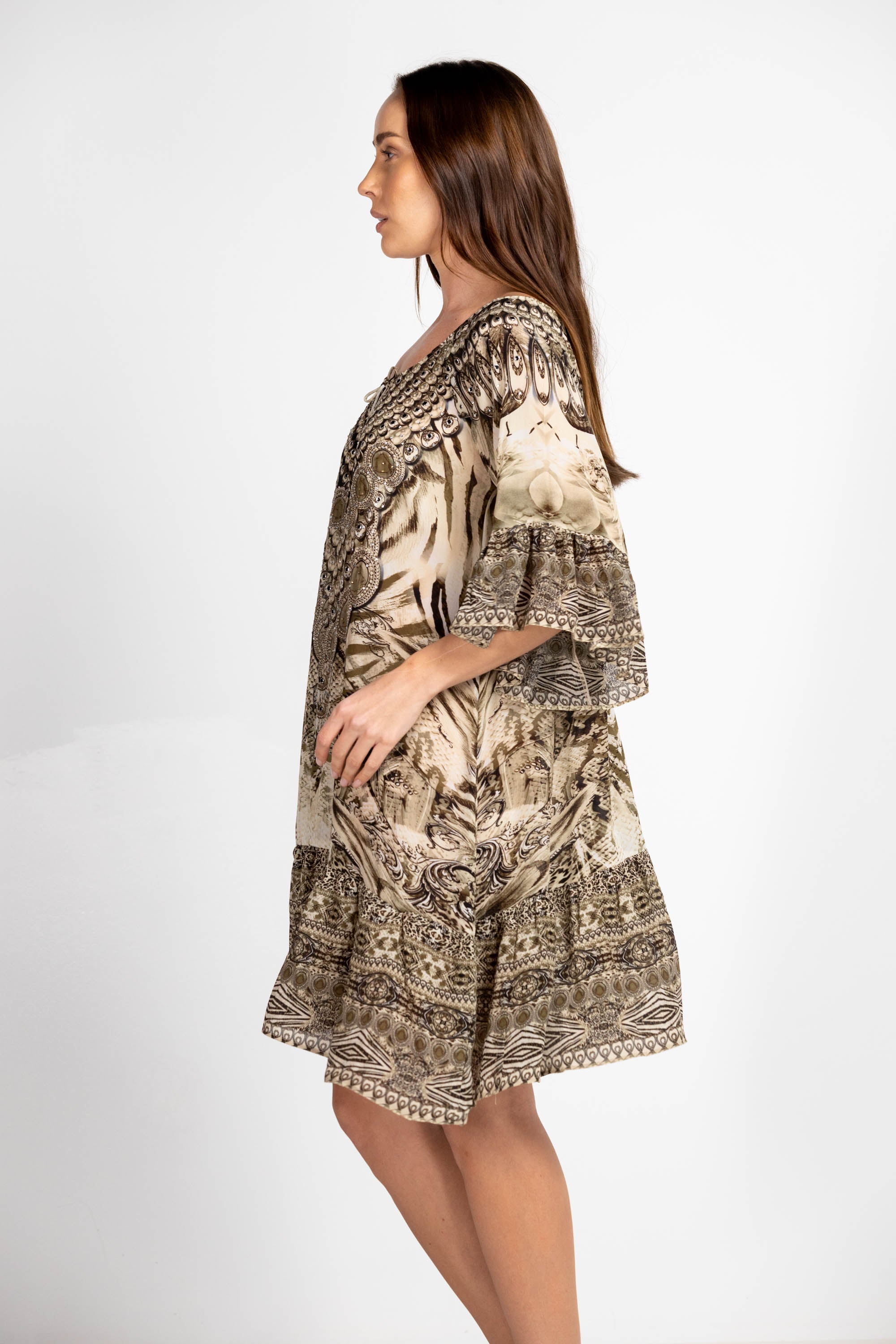 MAKUCHA PANTHERA - GYPSY DRESS 100% Silk (Size - M/L) - TheSwankStore