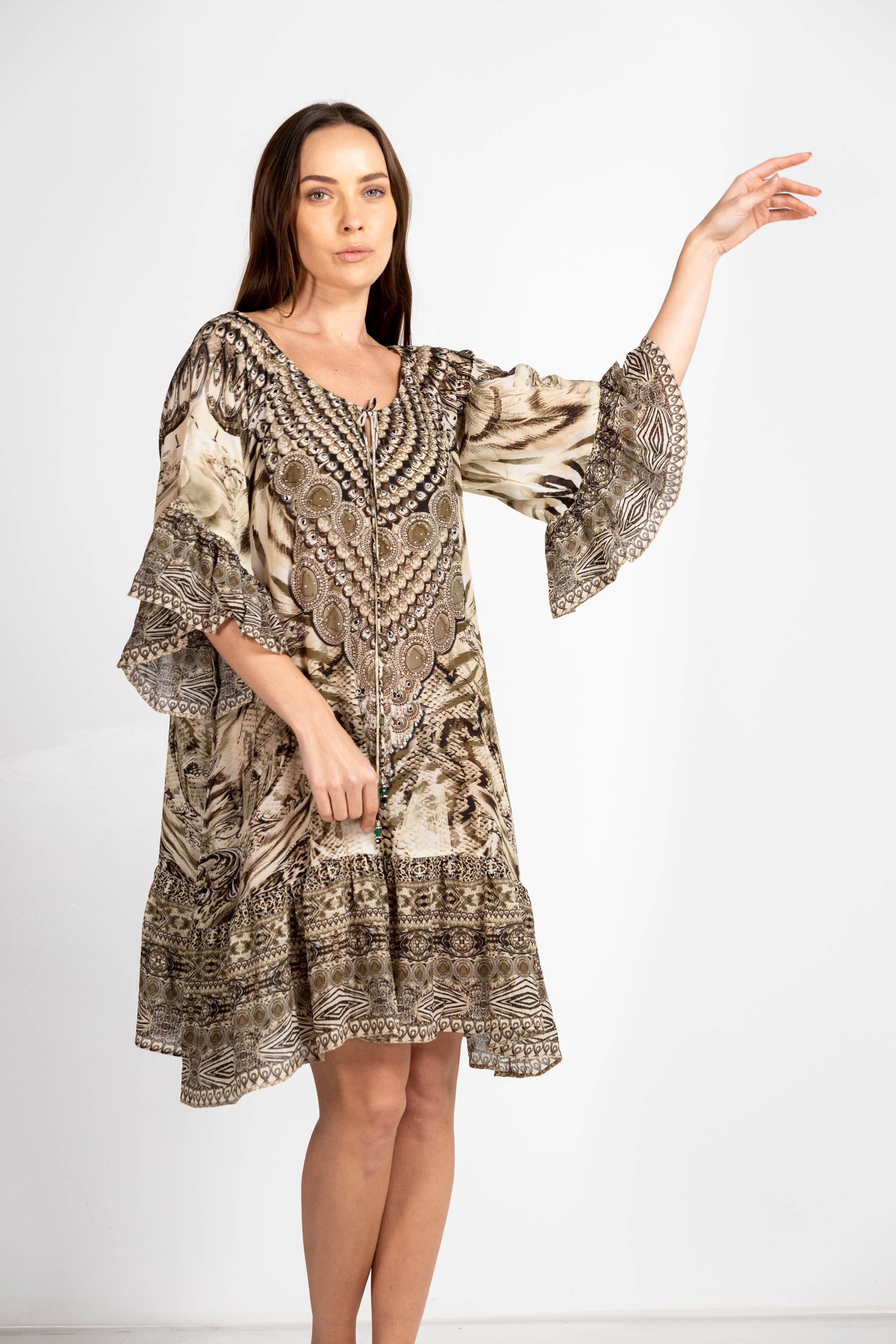 MAKUCHA PANTHERA - GYPSY DRESS 100% Silk (Size - M/L) - TheSwankStore