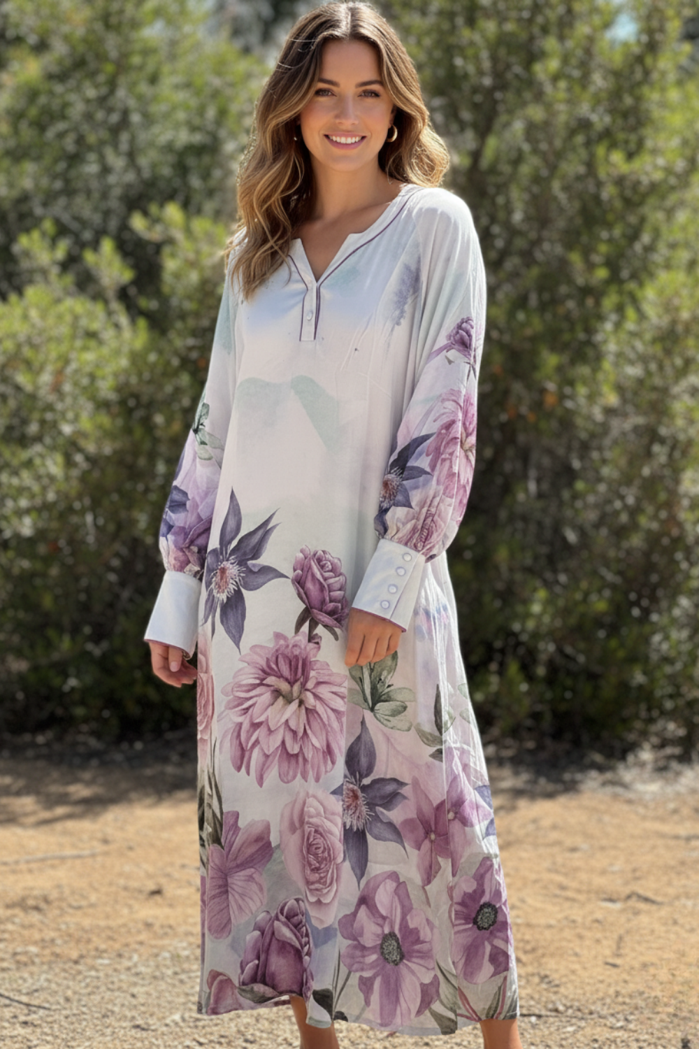 MARIC FLORAL - CYNTHIA LONG TUNIC - TheSwankStore