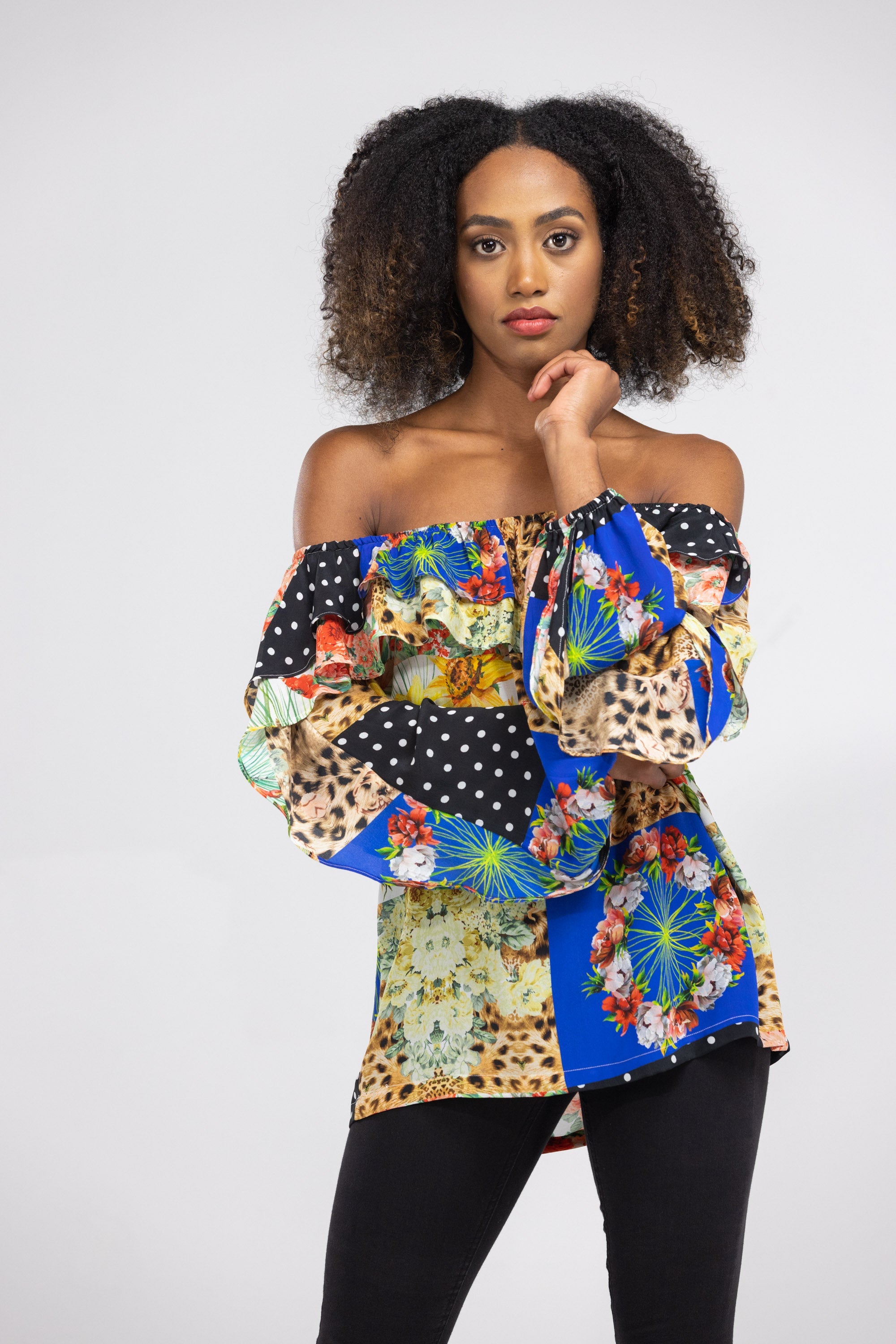 PERTH - FLAMENCO TOP 100% Silk (Size - L/XL) - TheSwankStore