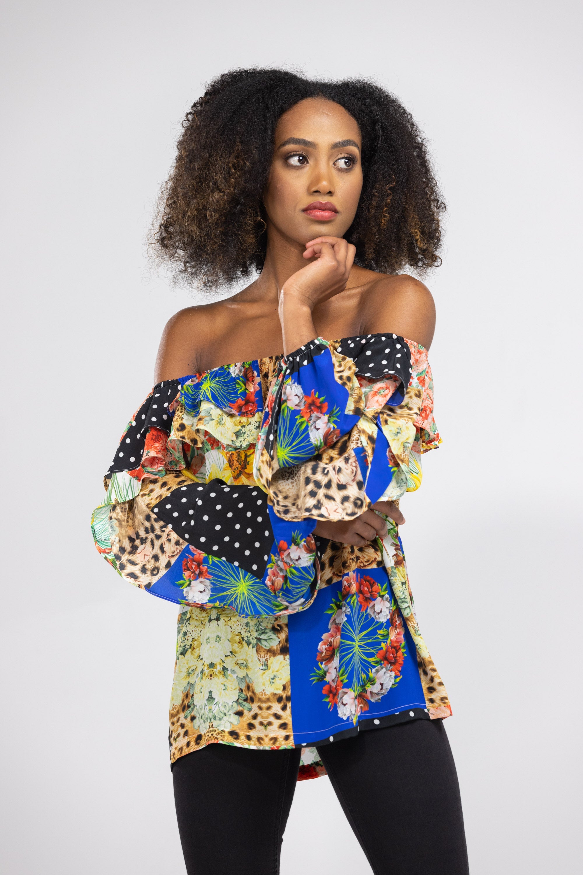 PERTH - FLAMENCO TOP 100% Silk (Size - L/XL) - TheSwankStore