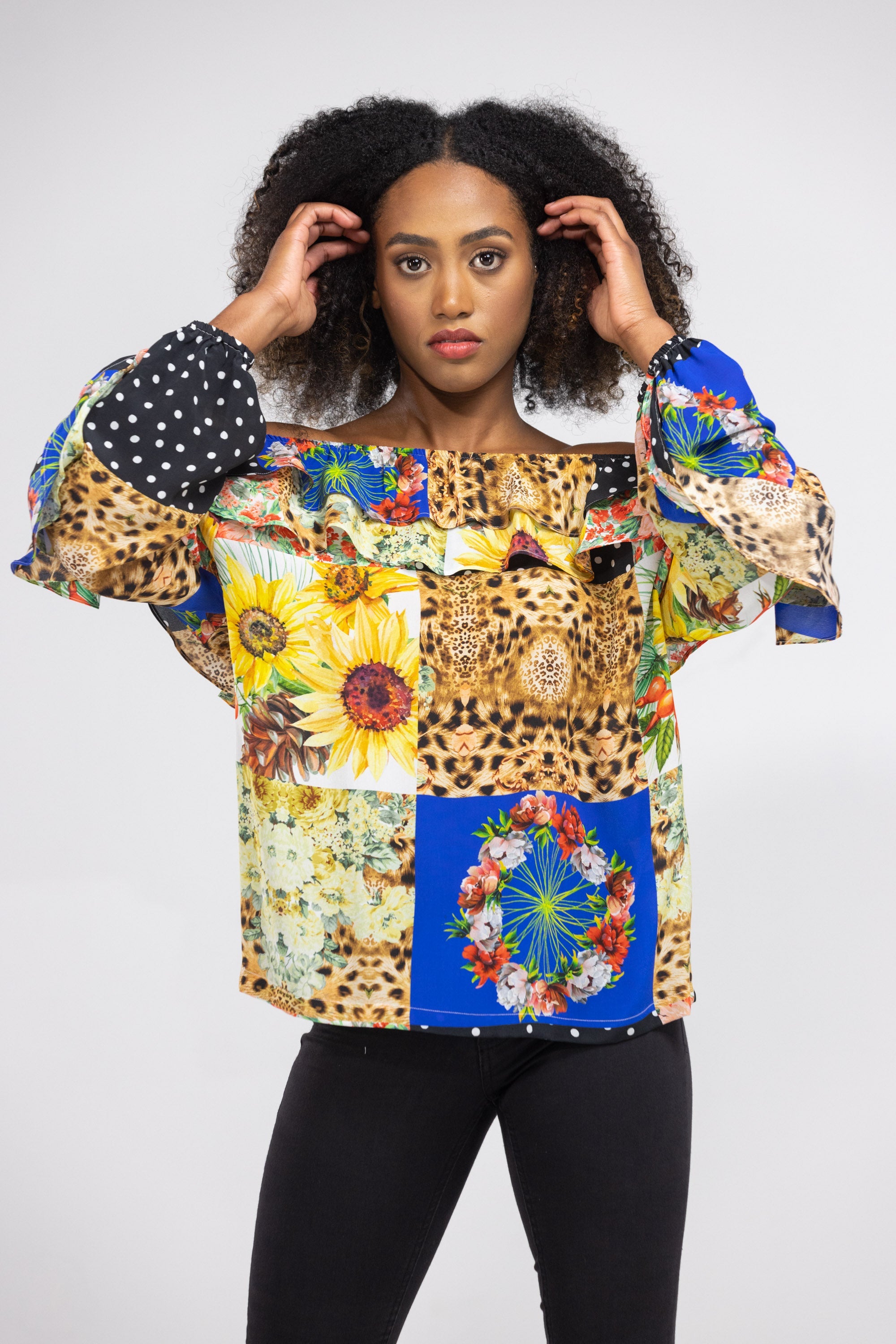 PERTH - FLAMENCO TOP 100% Silk (Size - L/XL) - TheSwankStore