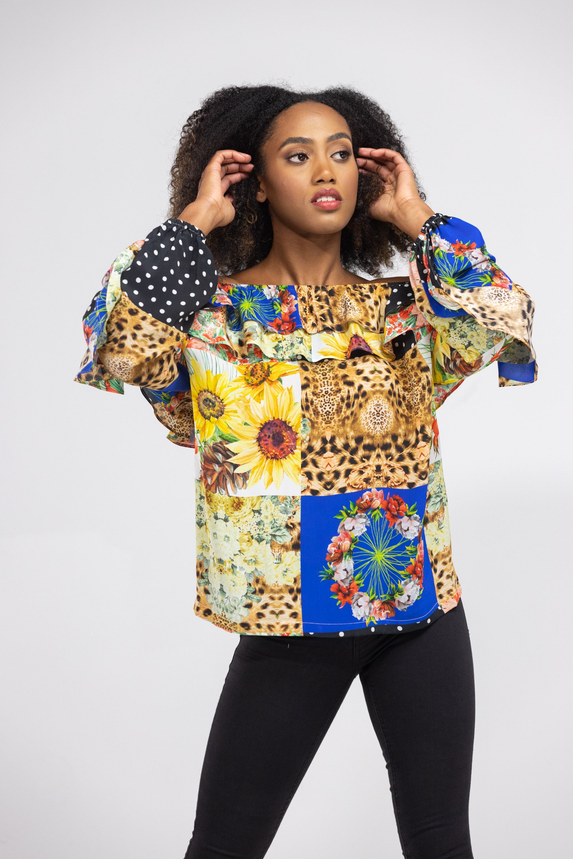 PERTH - FLAMENCO TOP 100% Silk (Size - L/XL) - TheSwankStore