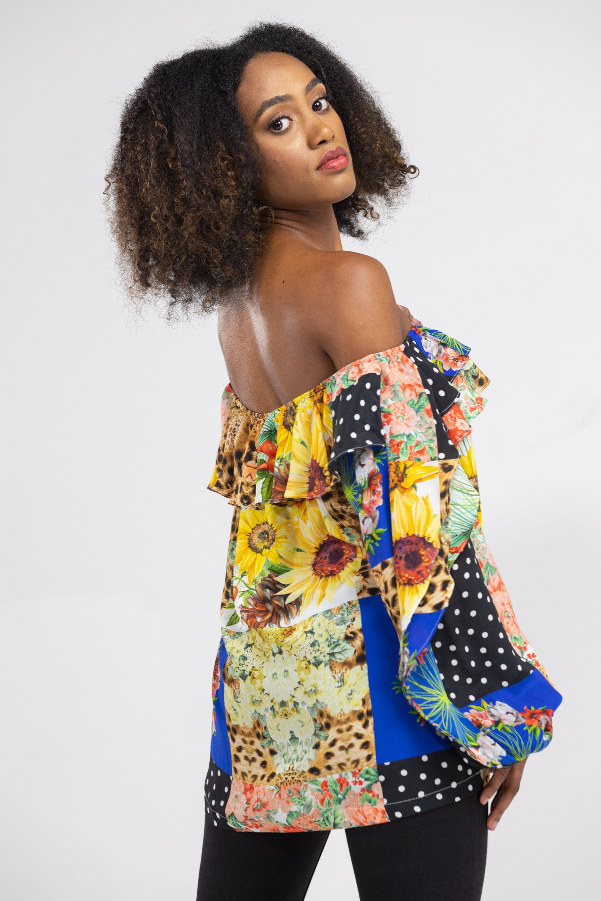 PERTH - FLAMENCO TOP 100% Silk (Size - L/XL) - TheSwankStore