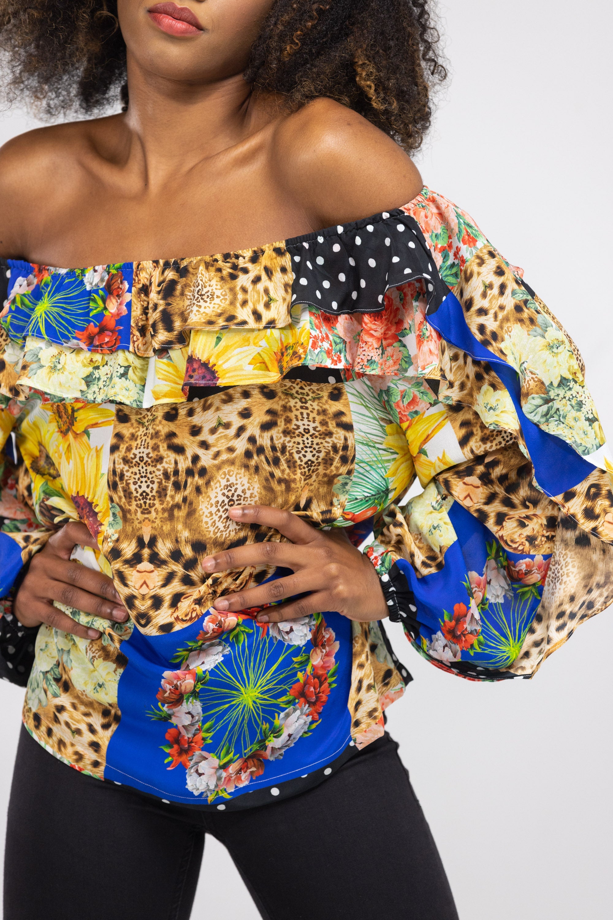 PERTH - FLAMENCO TOP 100% Silk (Size - L/XL) - TheSwankStore