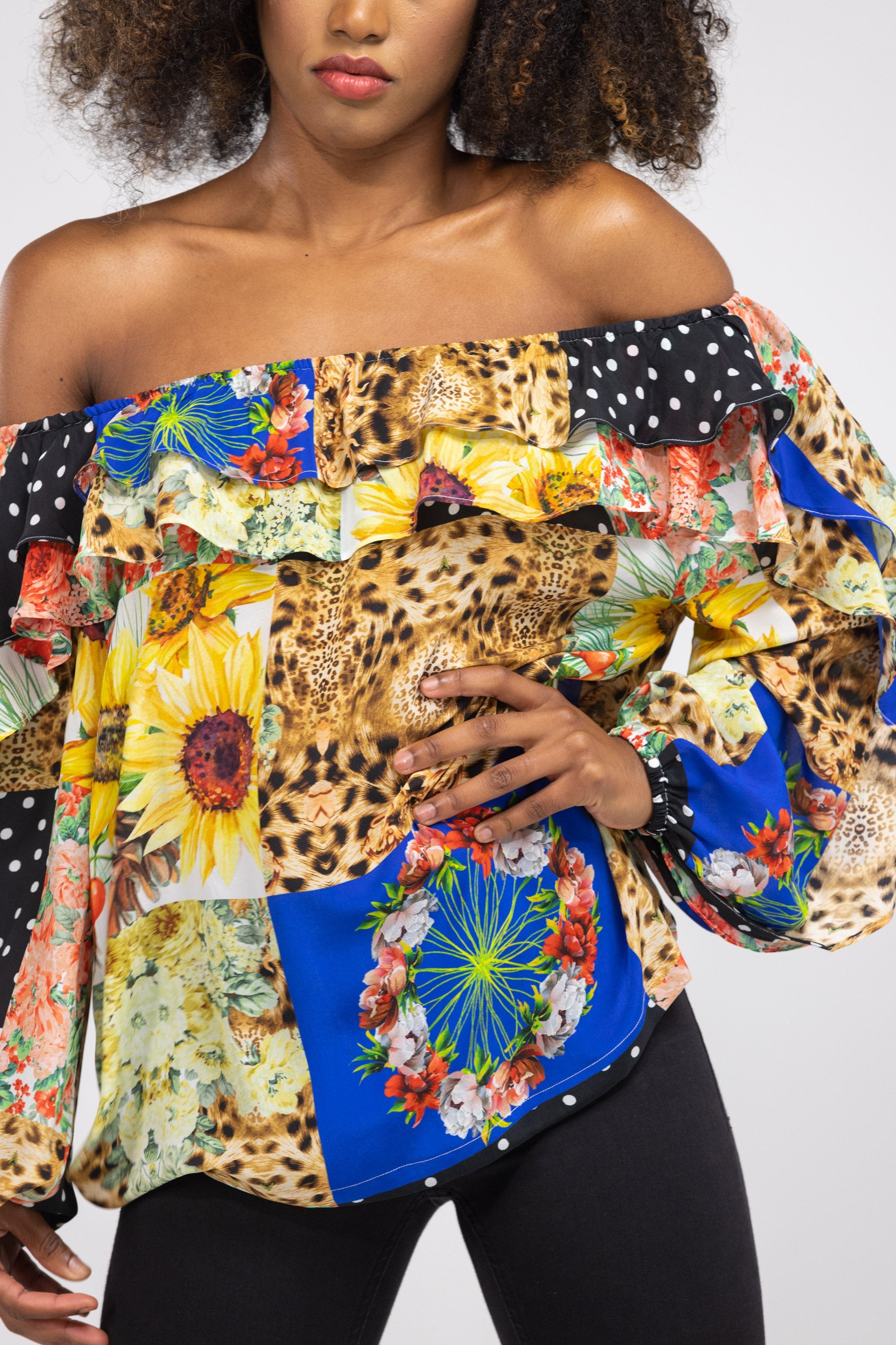 PERTH - FLAMENCO TOP 100% Silk (Size - L/XL) - TheSwankStore