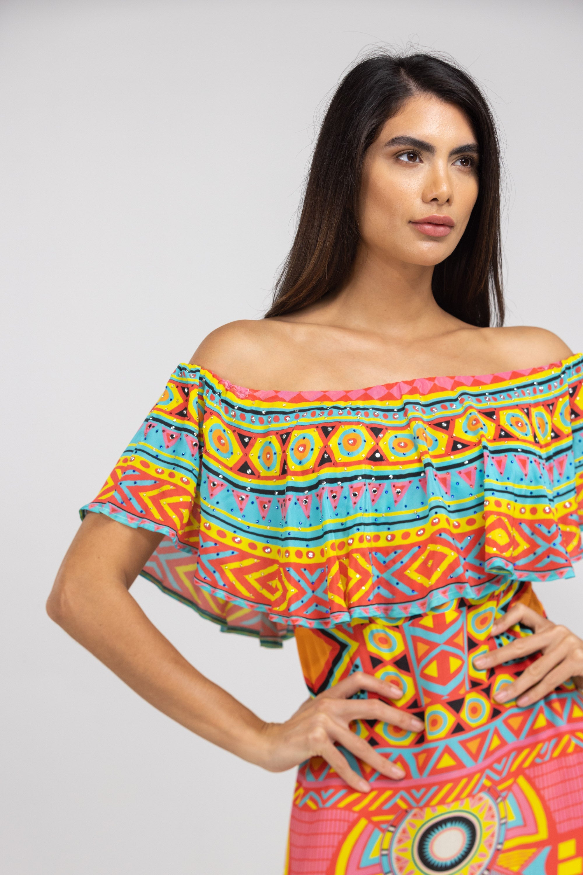 HOBART - FRILL NECK DRESS