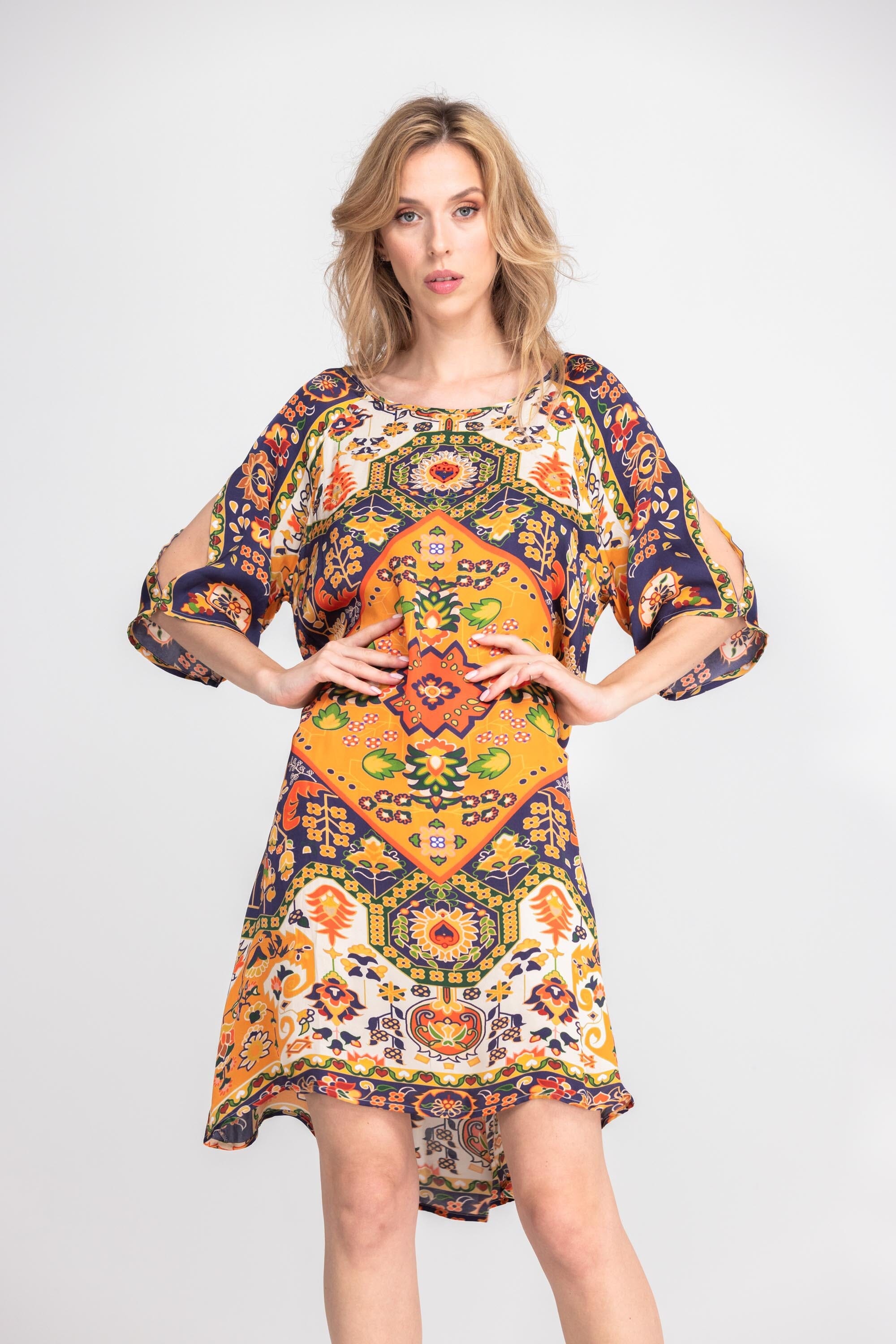 SAFFRON - SLIT SLEEVE DRESS - TheSwankStore