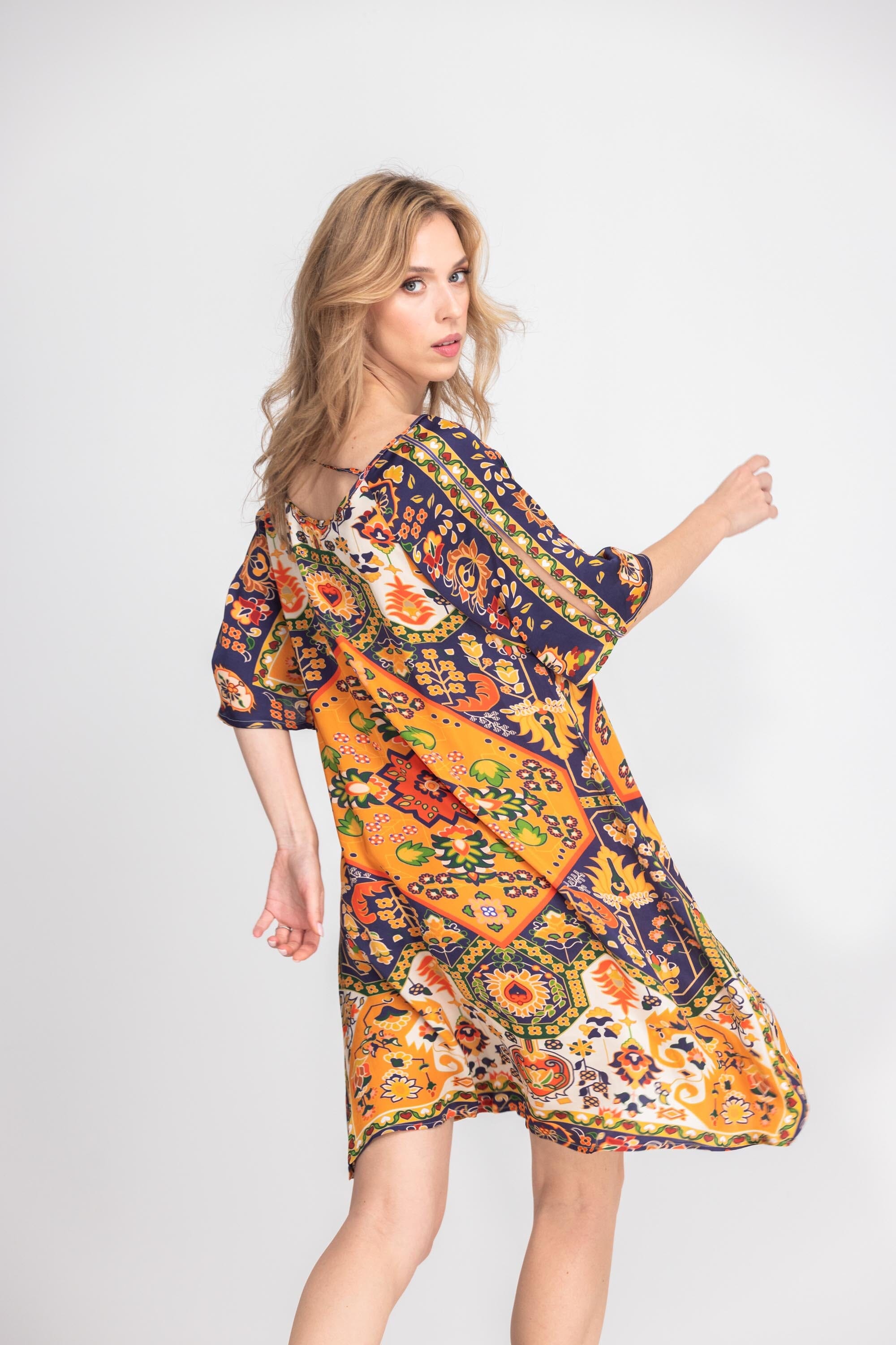 SAFFRON - SLIT SLEEVE DRESS - TheSwankStore