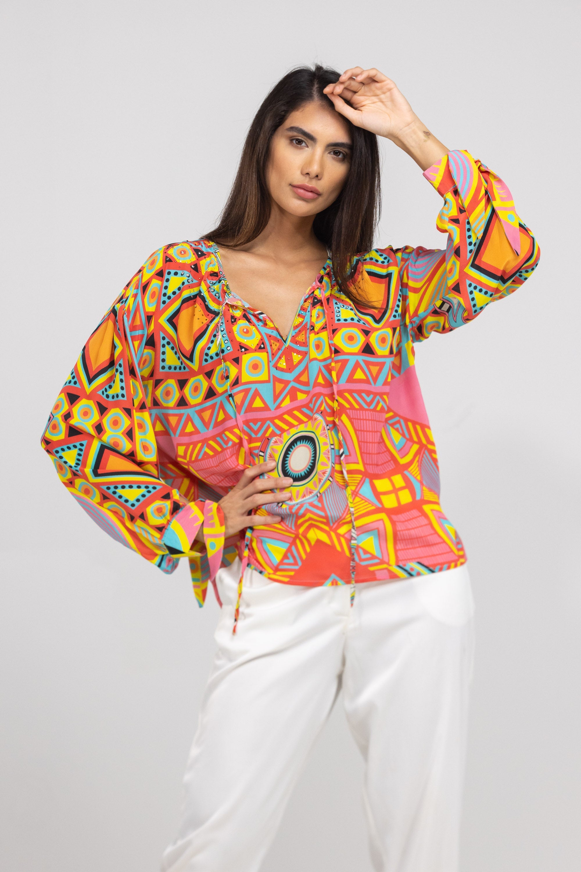 HOBART - KNOT CUFF LONG SLEEVE TOP