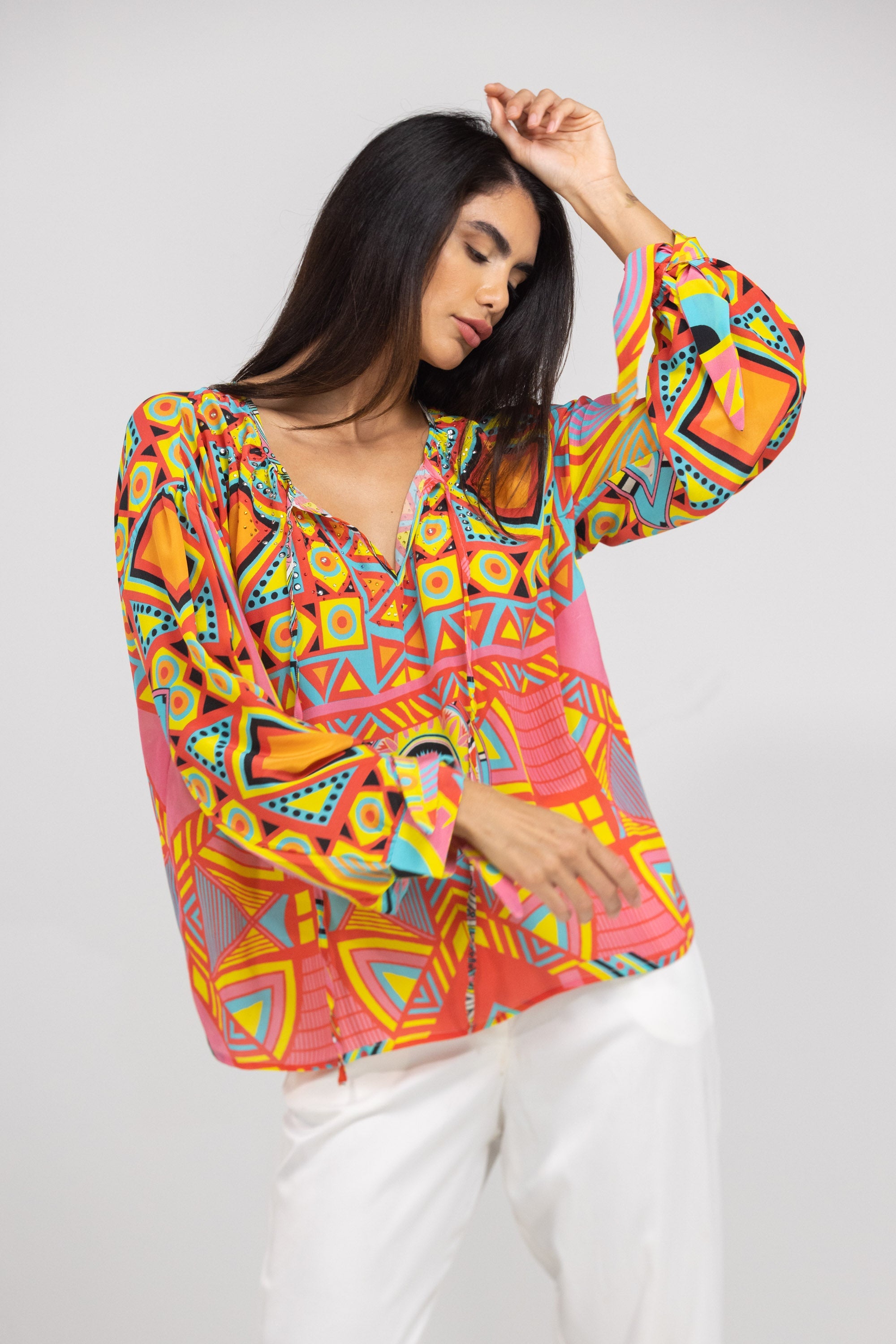 HOBART - KNOT CUFF LONG SLEEVE TOP