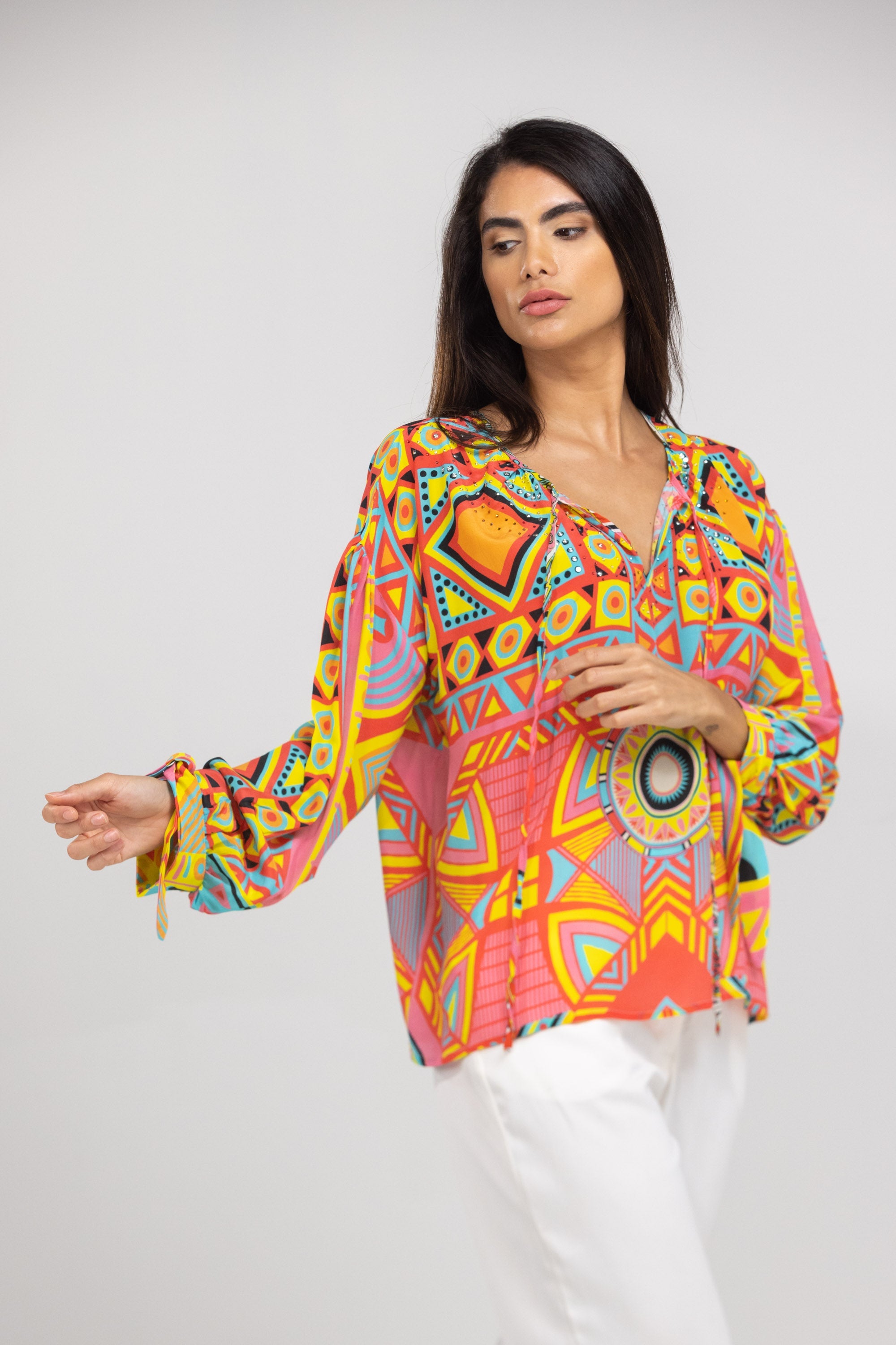 HOBART - KNOT CUFF LONG SLEEVE TOP