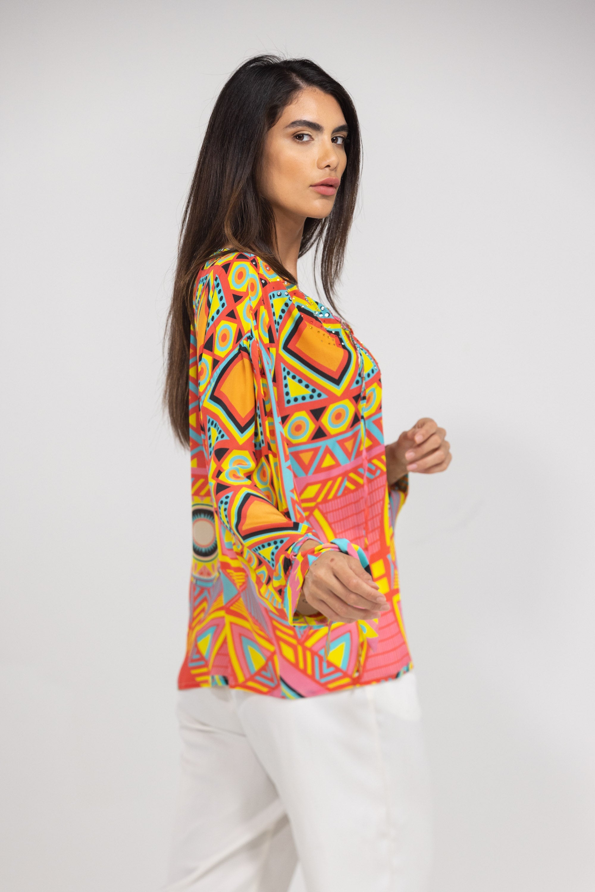 HOBART - KNOT CUFF LONG SLEEVE TOP