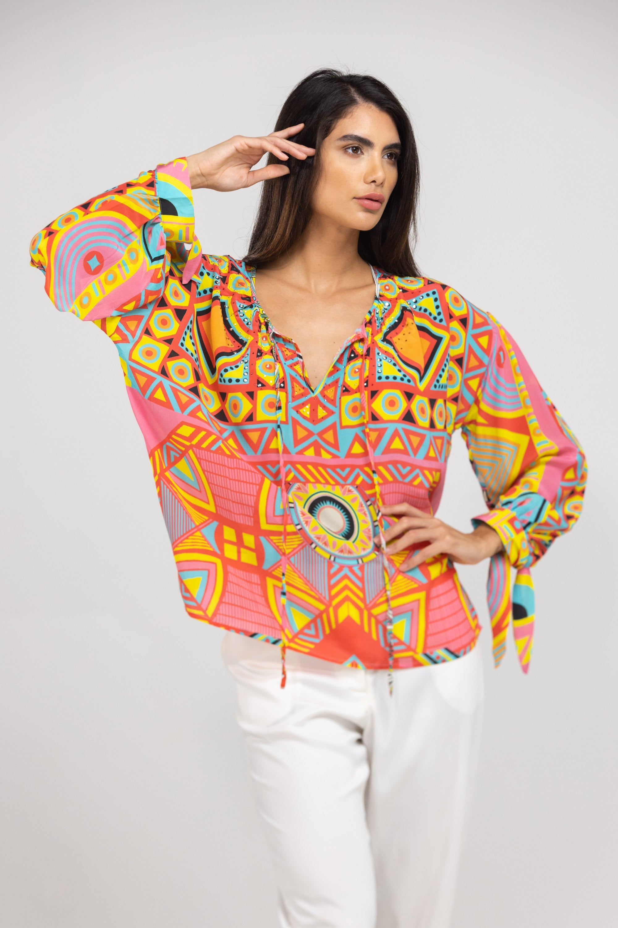 HOBART - KNOT CUFF LONG SLEEVE TOP