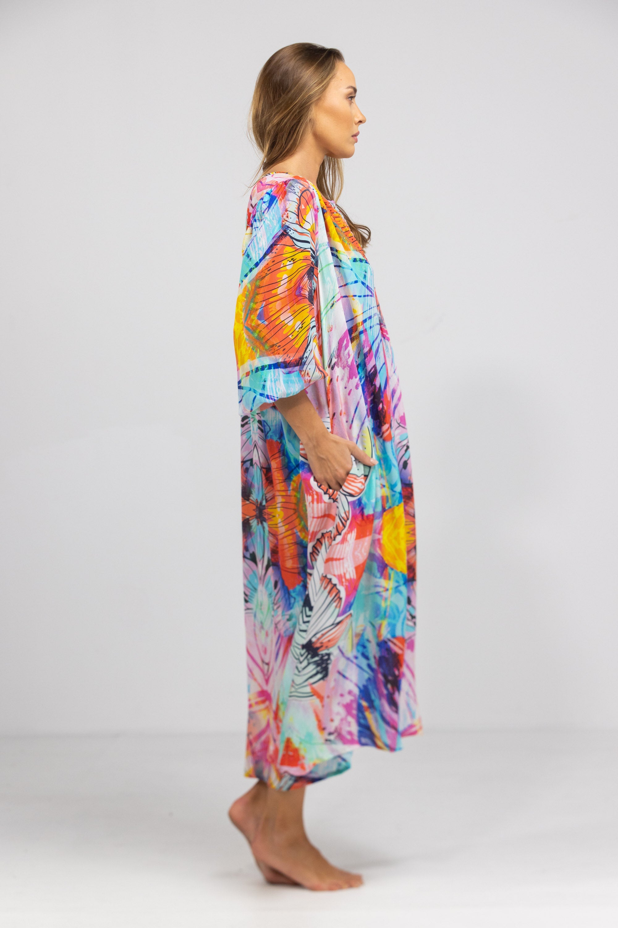 CANBERRA - V NECK DRESS LONG