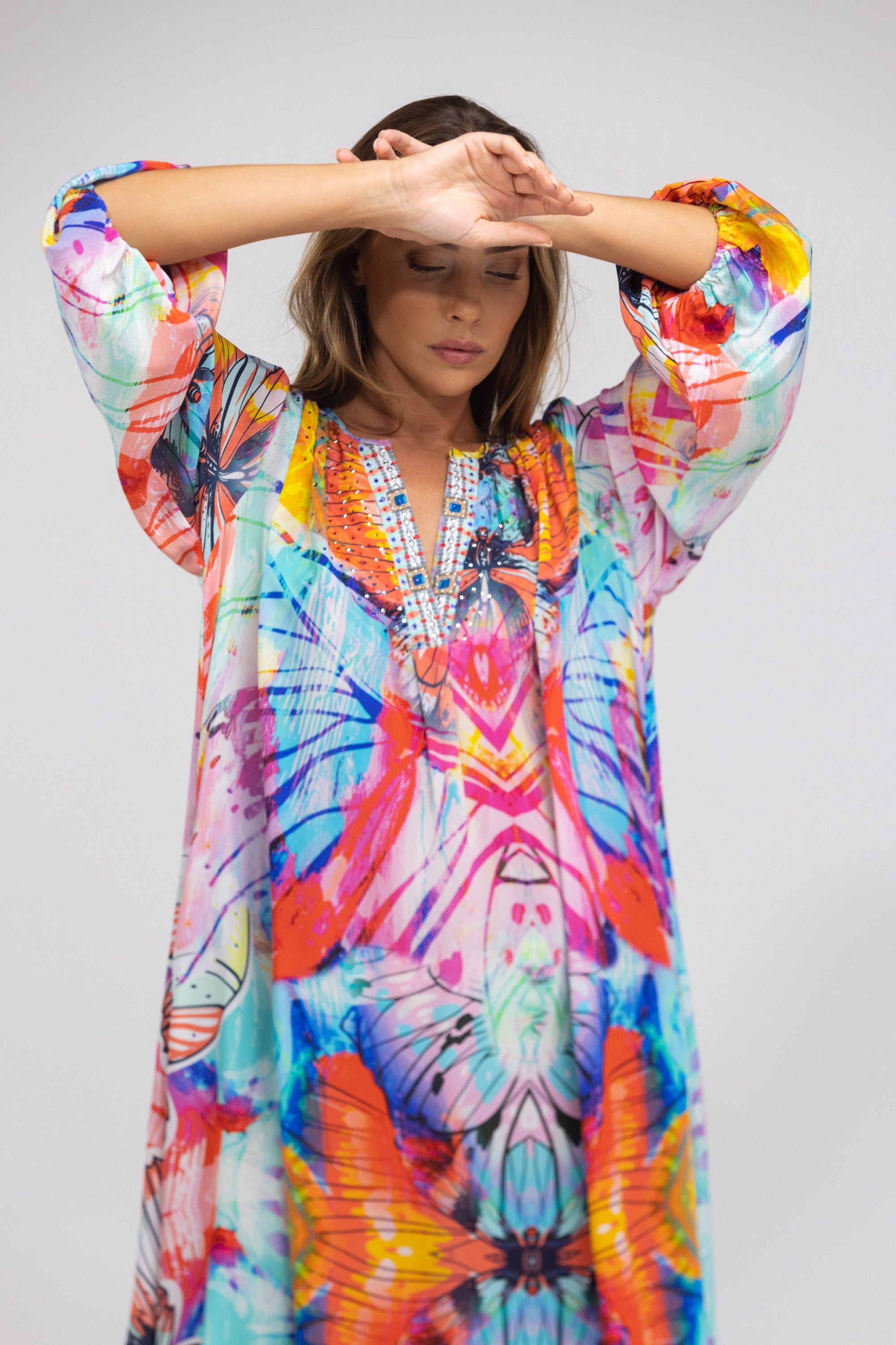CANBERRA - V NECK DRESS LONG