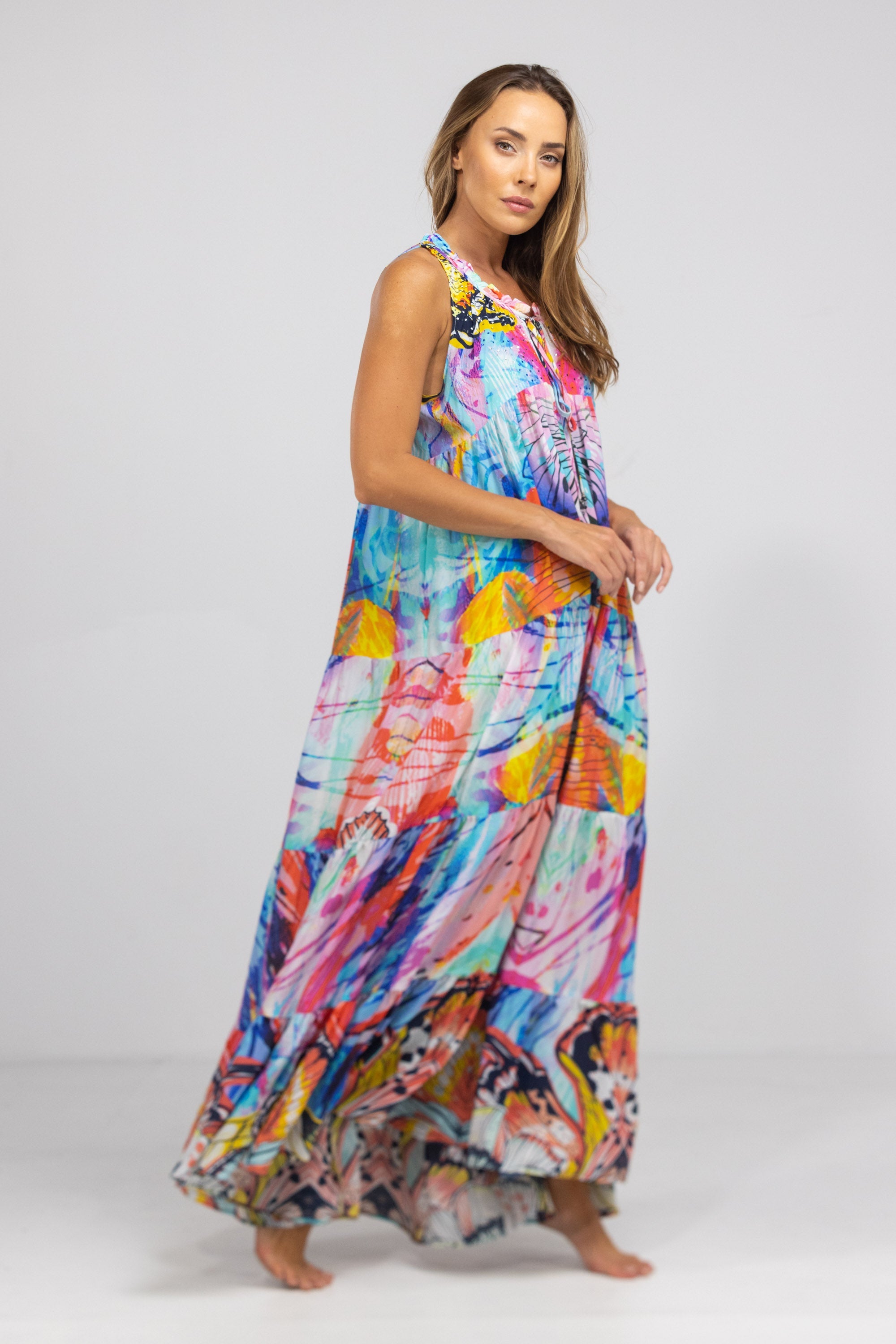 CANBERRA - FRILL ARMHOLE MAXI DRESS