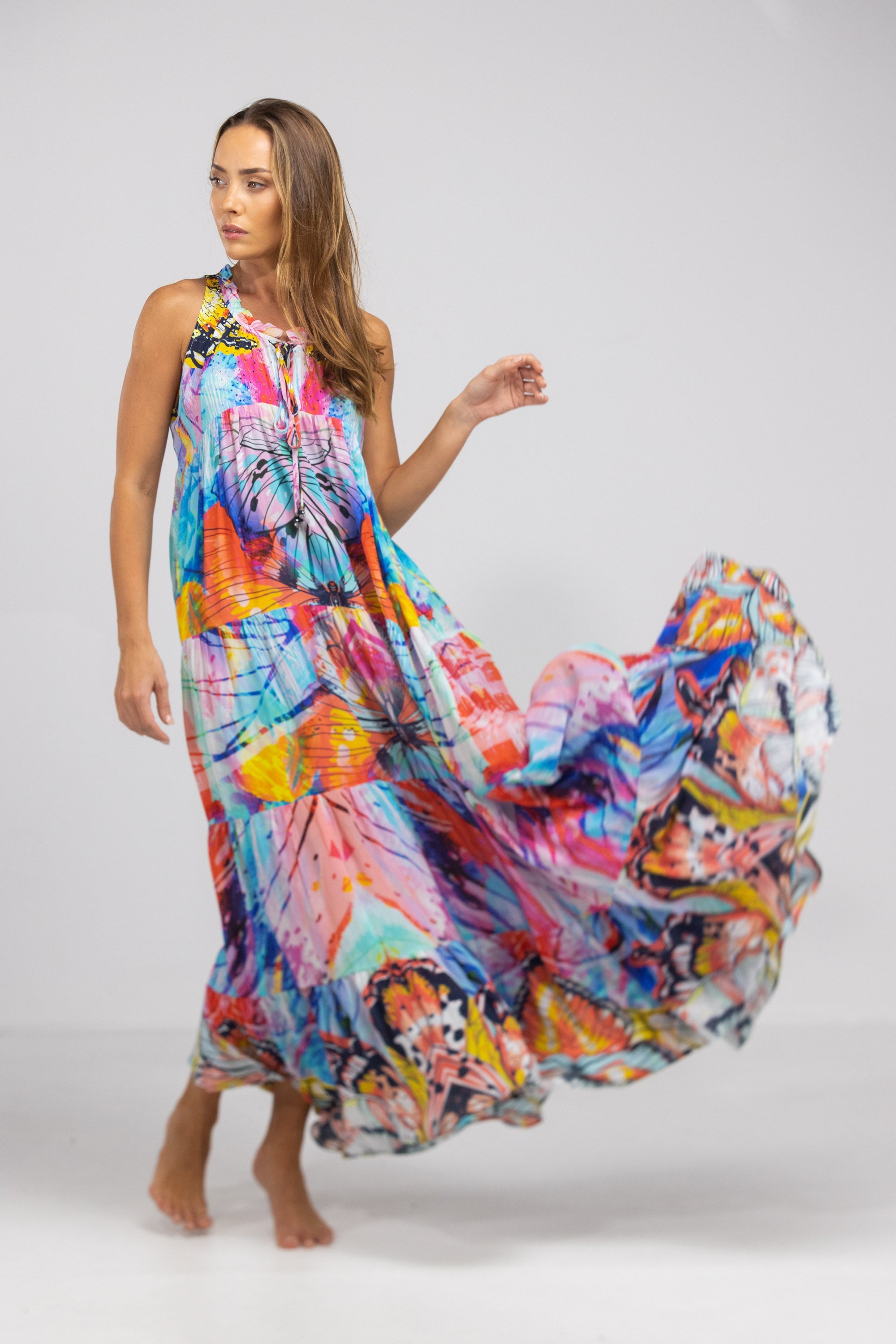 CANBERRA - FRILL ARMHOLE MAXI DRESS