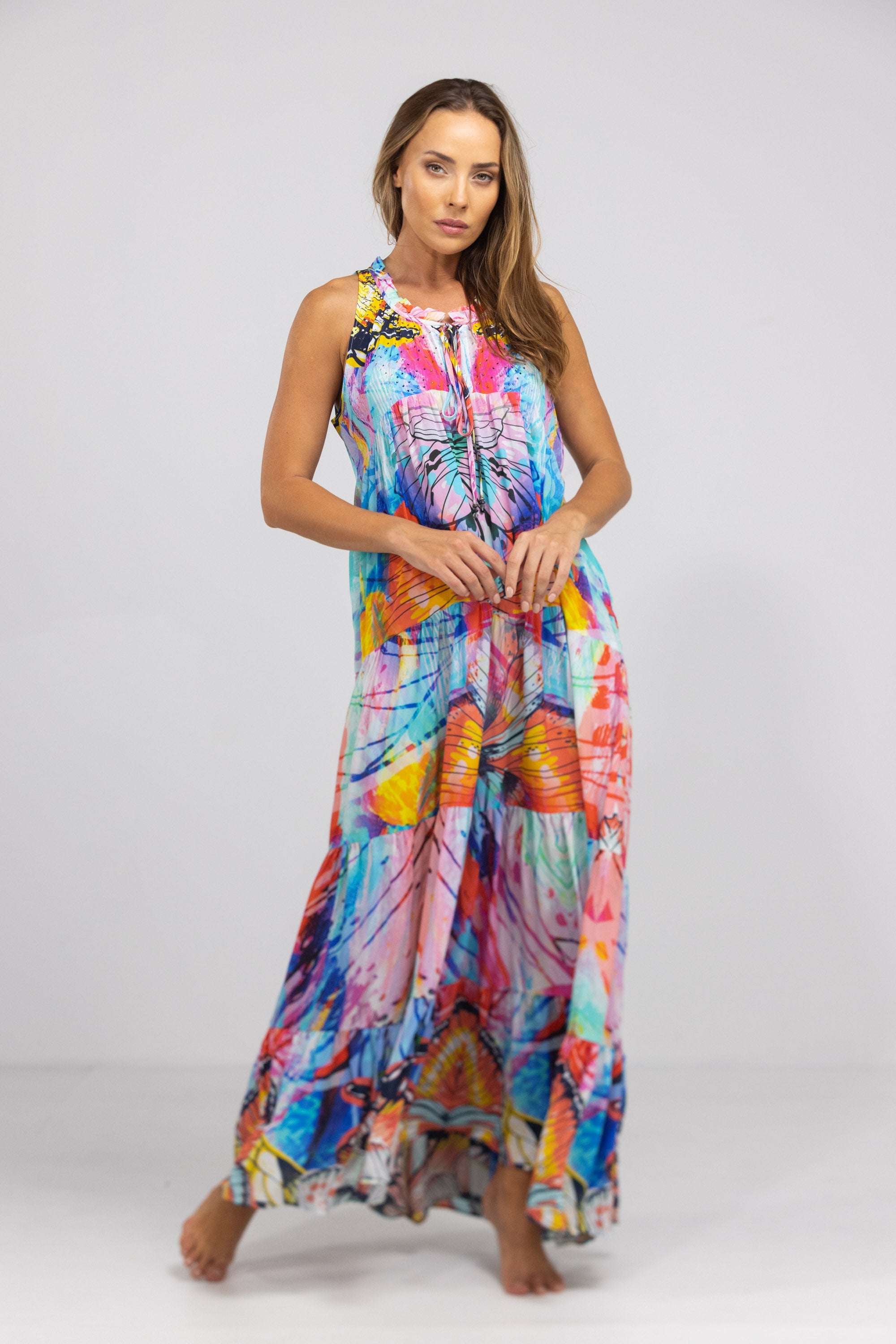CANBERRA - FRILL ARMHOLE MAXI DRESS
