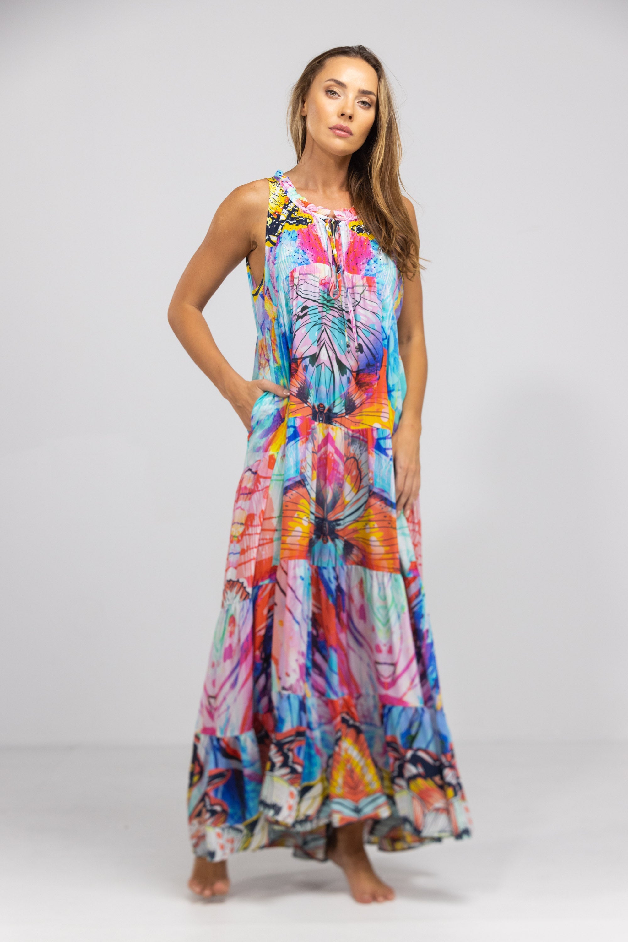 CANBERRA - FRILL ARMHOLE MAXI DRESS