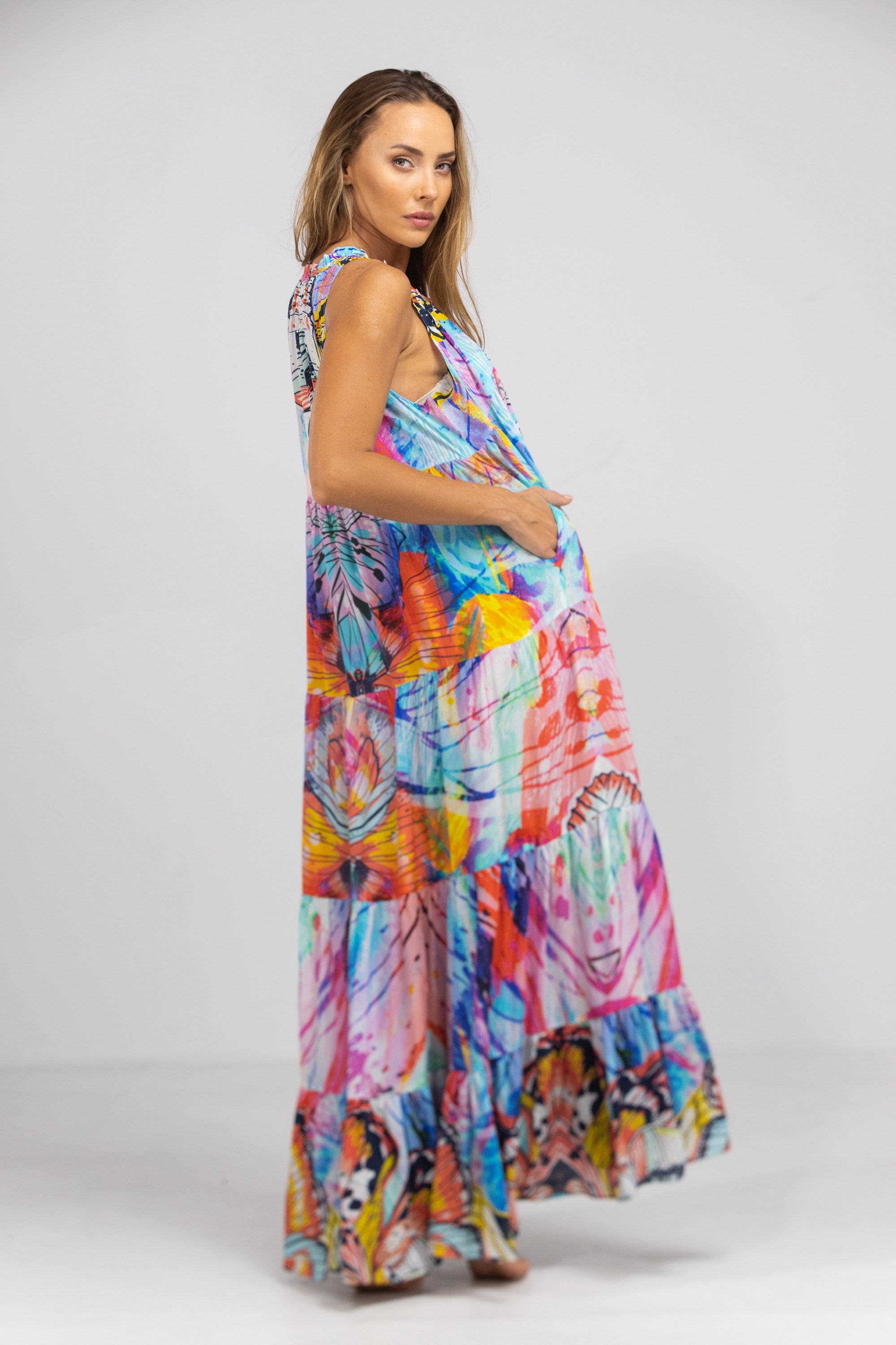 CANBERRA - FRILL ARMHOLE MAXI DRESS