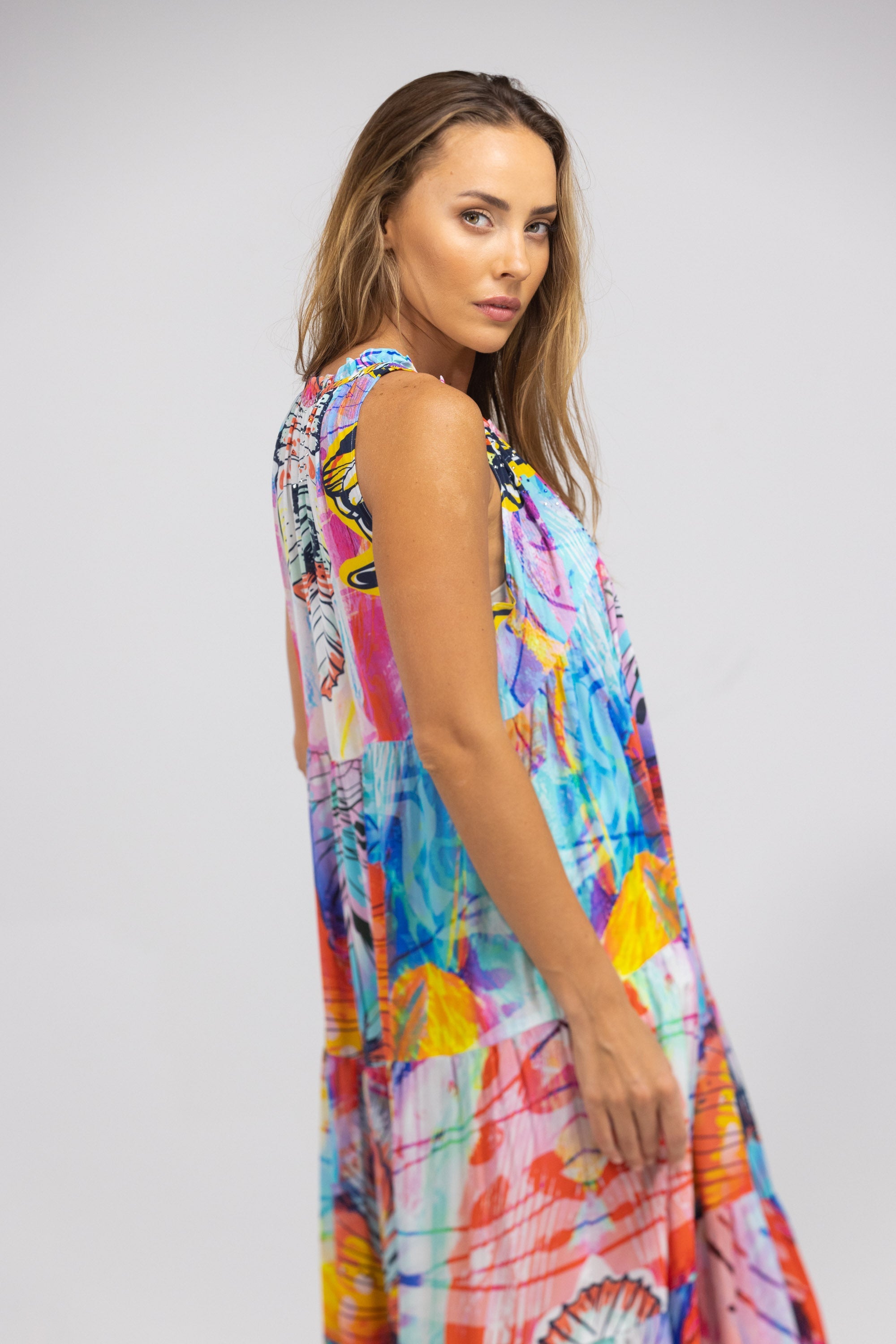 CANBERRA - FRILL ARMHOLE MAXI DRESS