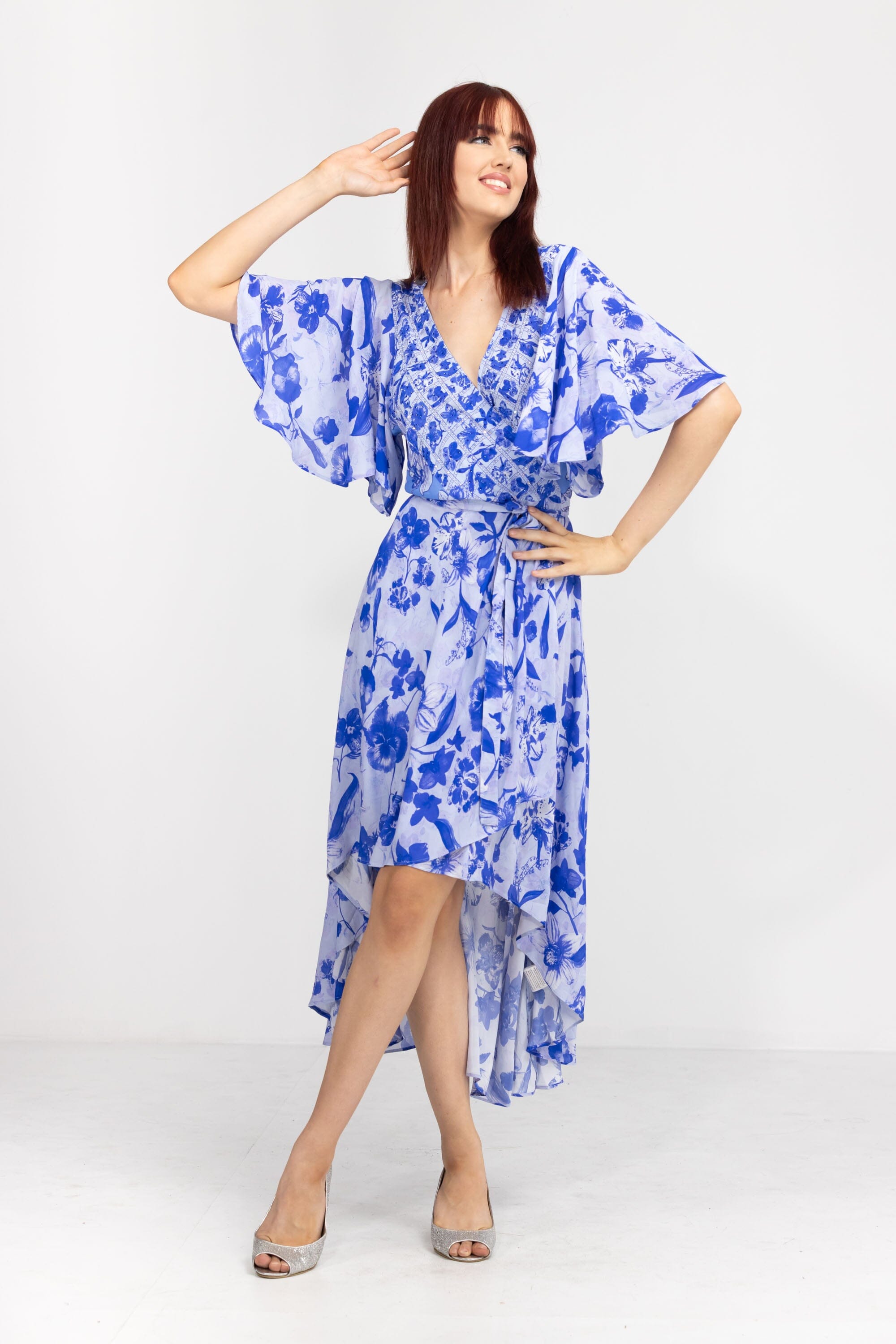 FINLANDIA - WRAP DRESS WITH SHORT SLEEVE - TheSwankStore