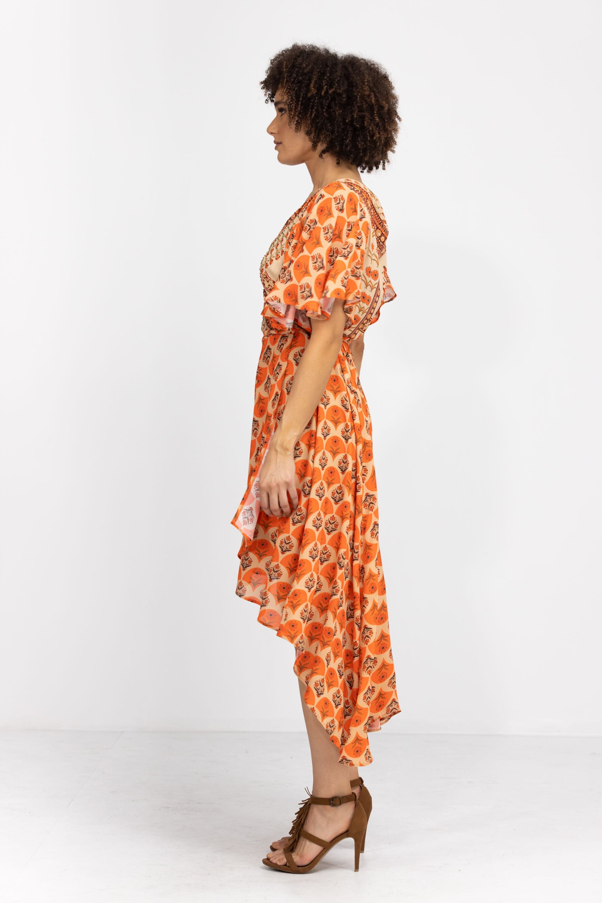 MAHOGANY - WRAP DRESS WITH SHORT SLEEVE - TheSwankStore