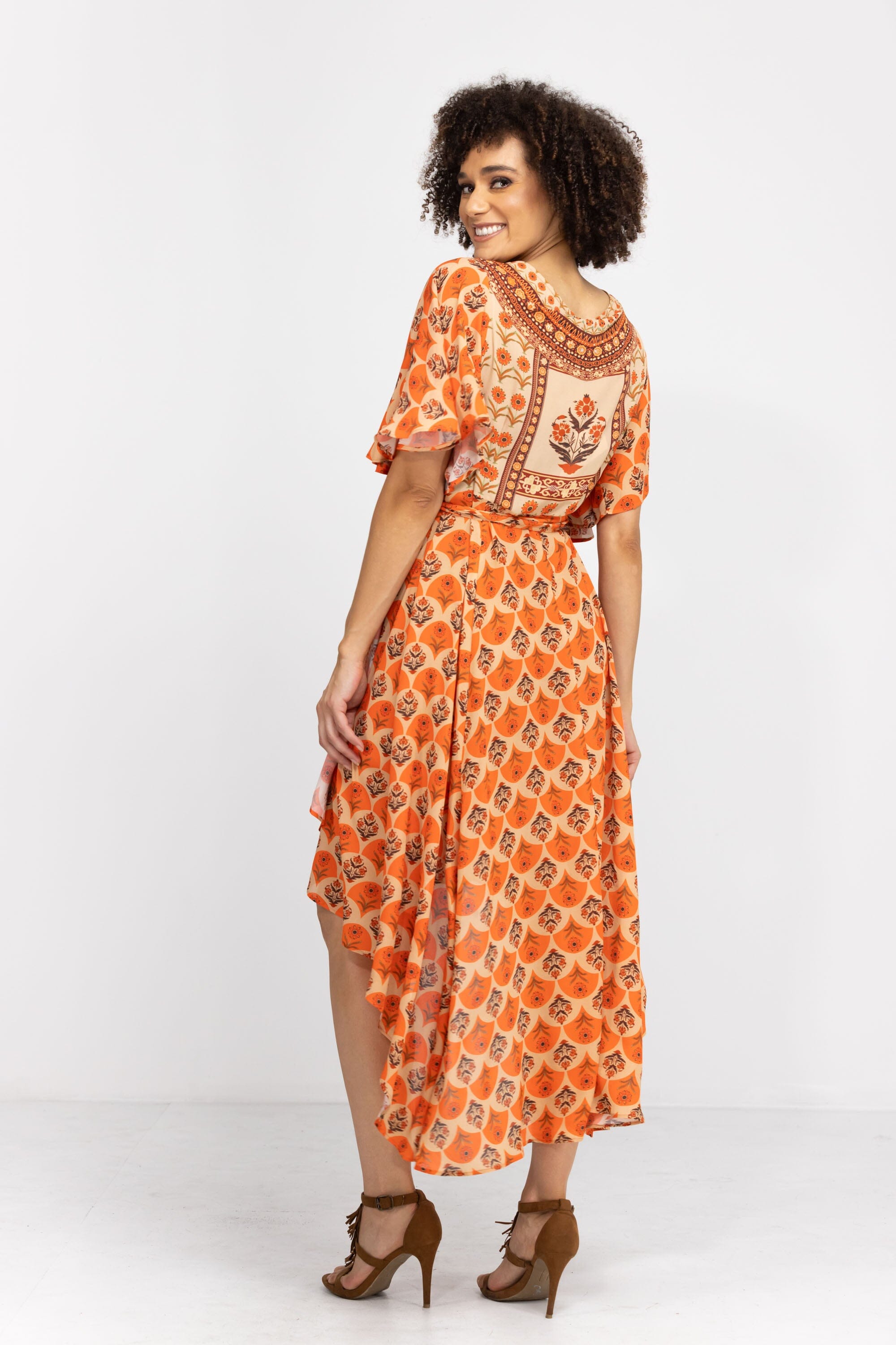 MAHOGANY - WRAP DRESS WITH SHORT SLEEVES - TheSwankStore