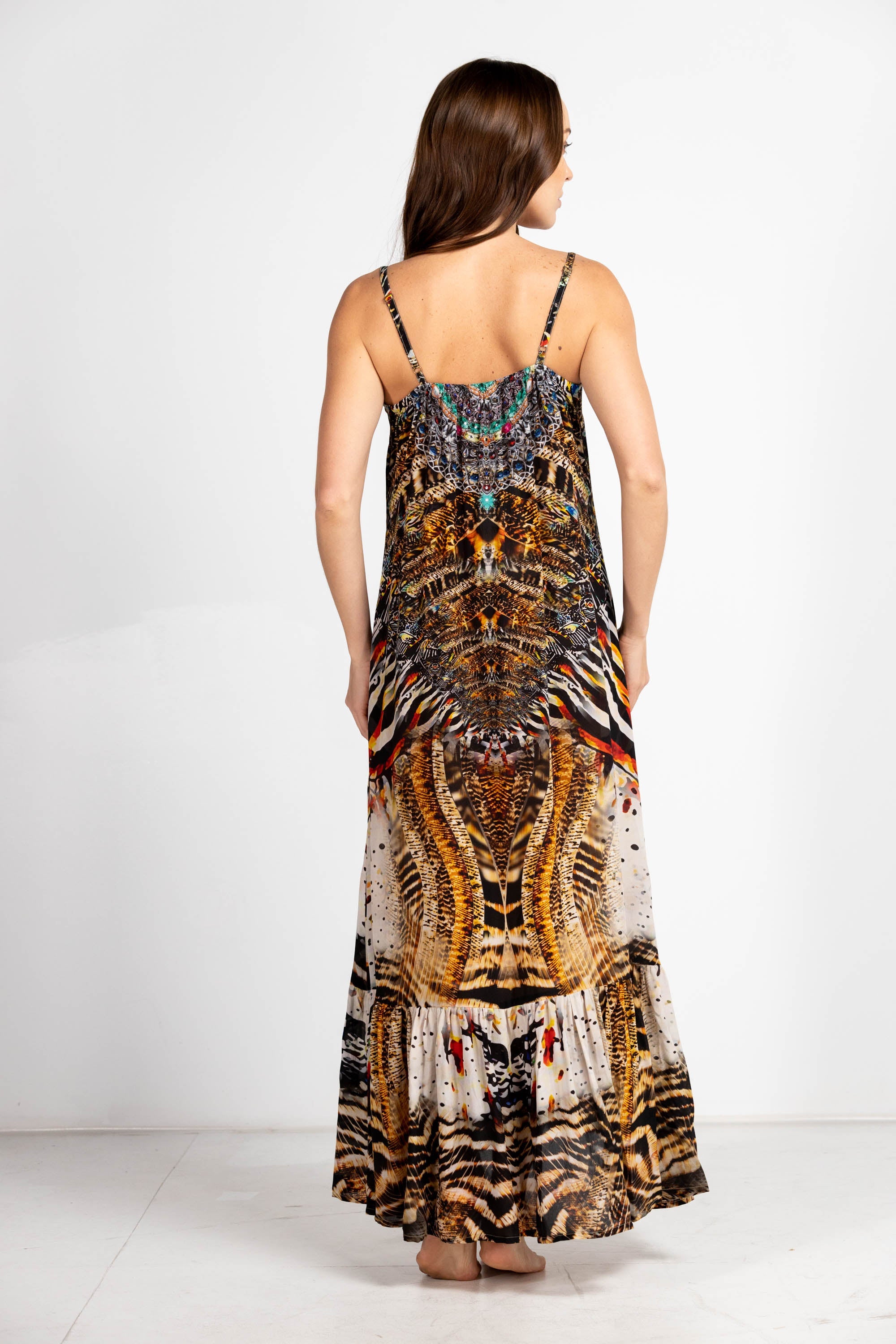 GOLDEN EAGLE- FRILL STRAP MAXI DRESS