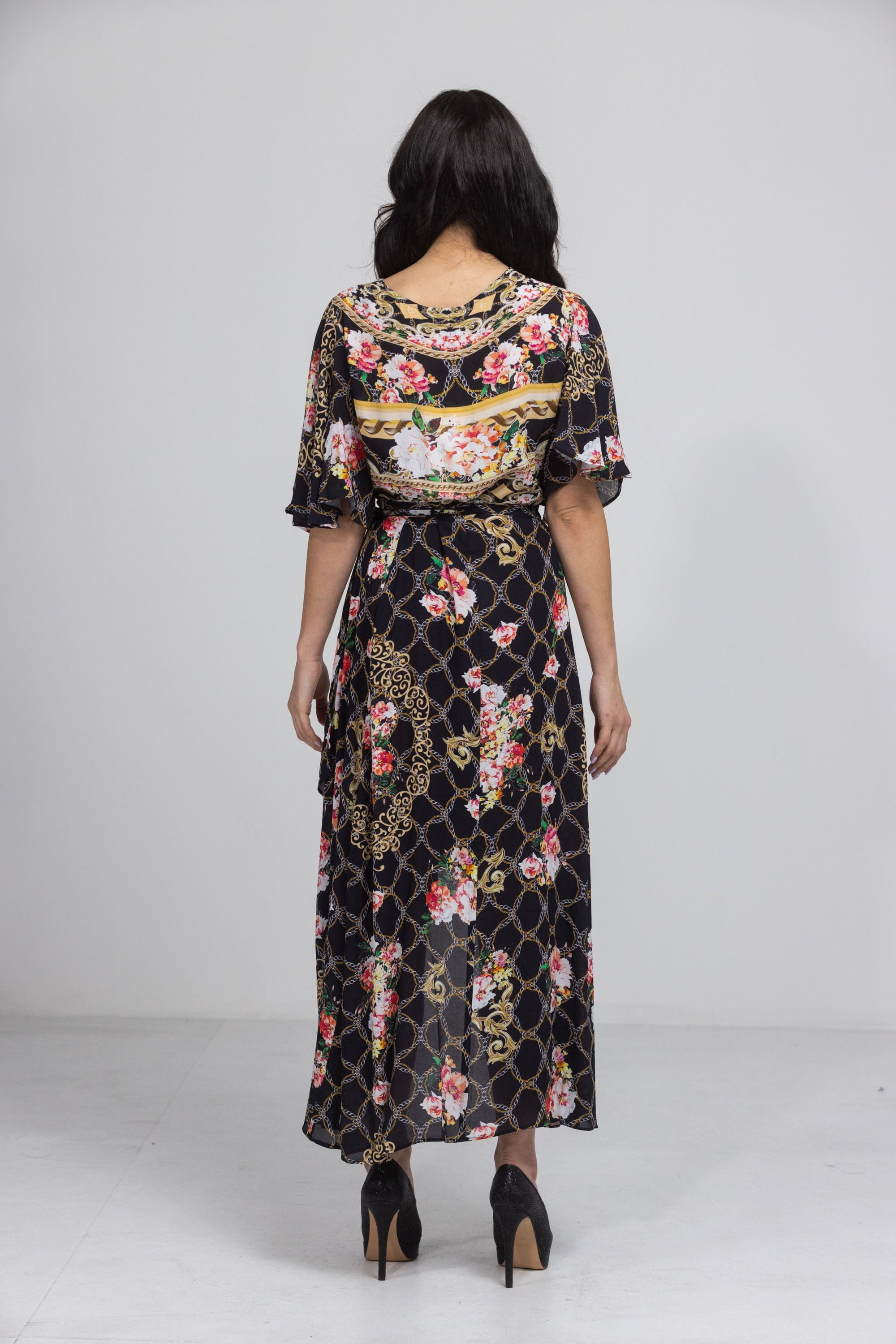 THE OPUS - WRAP DRESS WITH SHORT SLEEVE - TheSwankStore